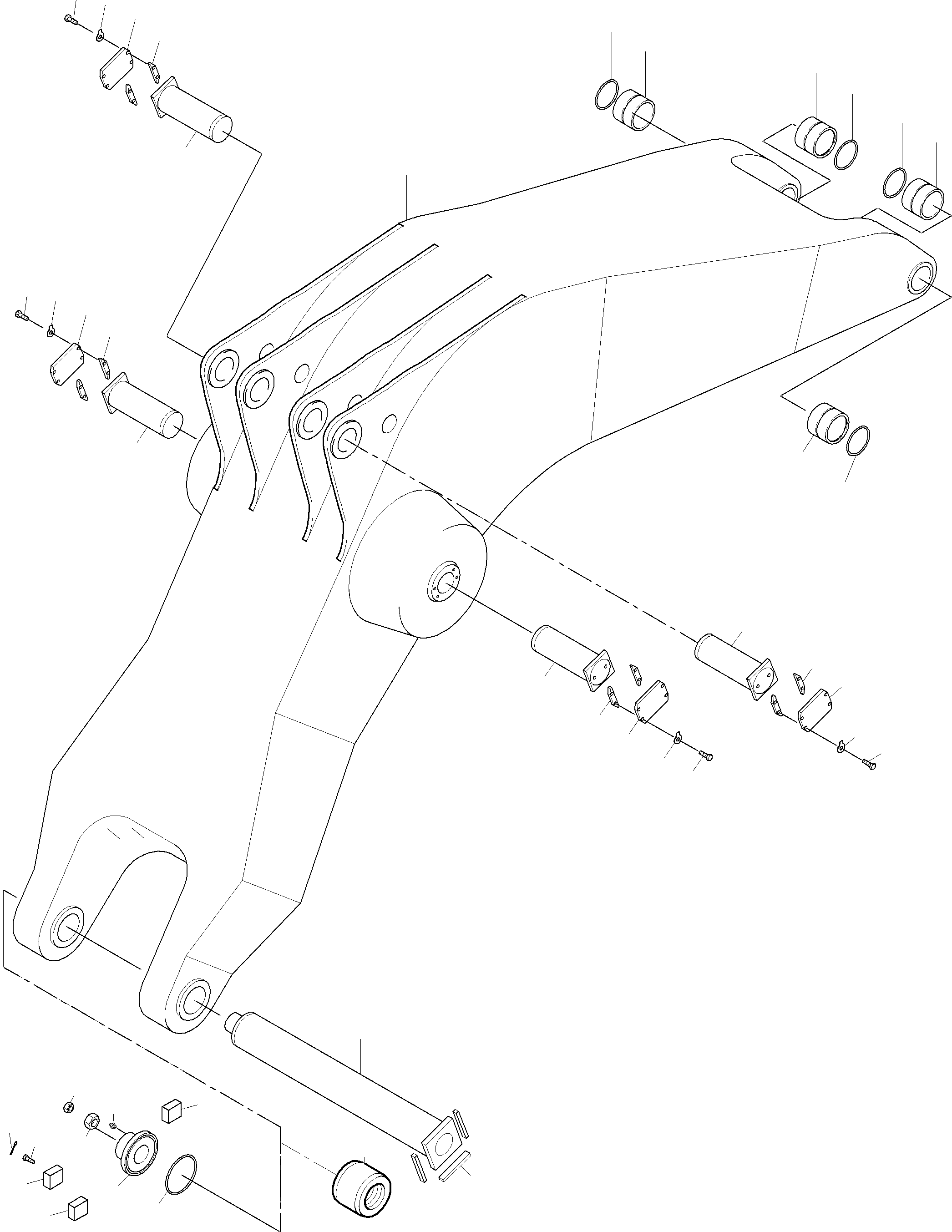Komatsu parts book diagram for PC3000-6 S/N 46165: BACKHOE BOOM 8.6M