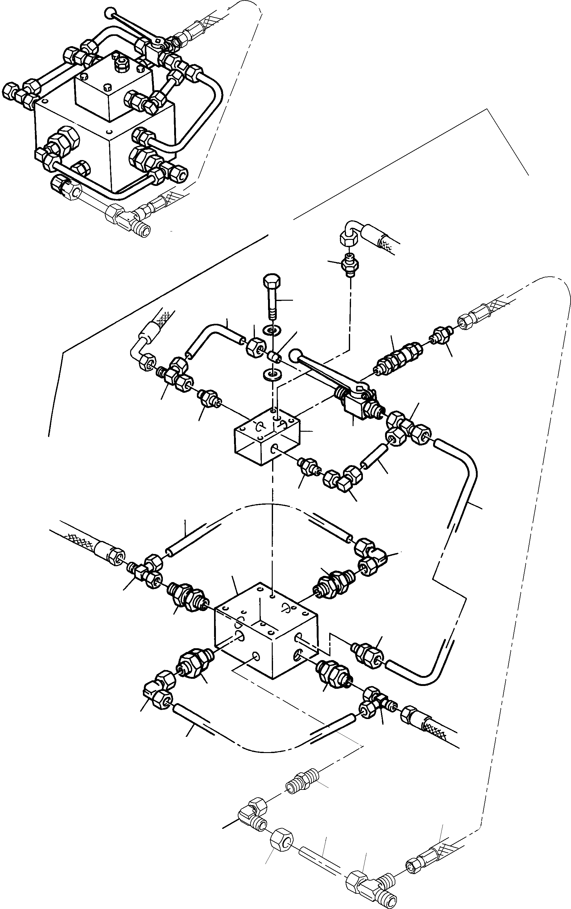 Komatsu parts book diagram for PC3000-6 S/N 46165: VALVE BLOCK