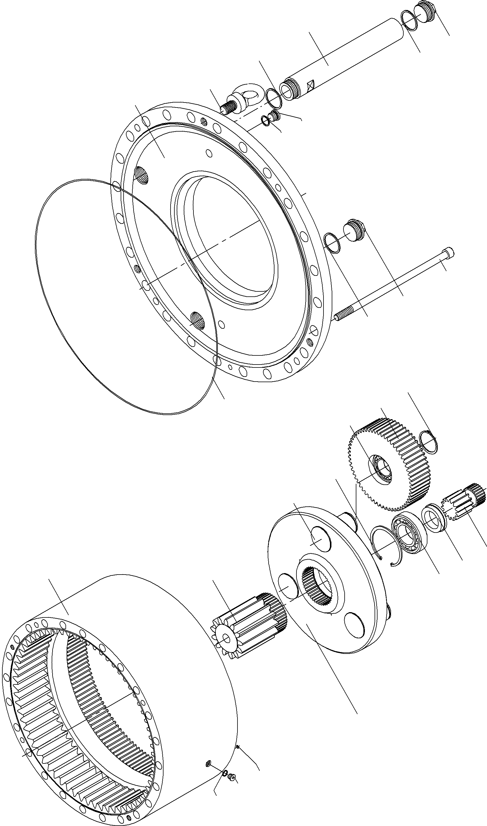 Komatsu parts book diagram for PC3000-6 S/N 46165: SLEW GEAR