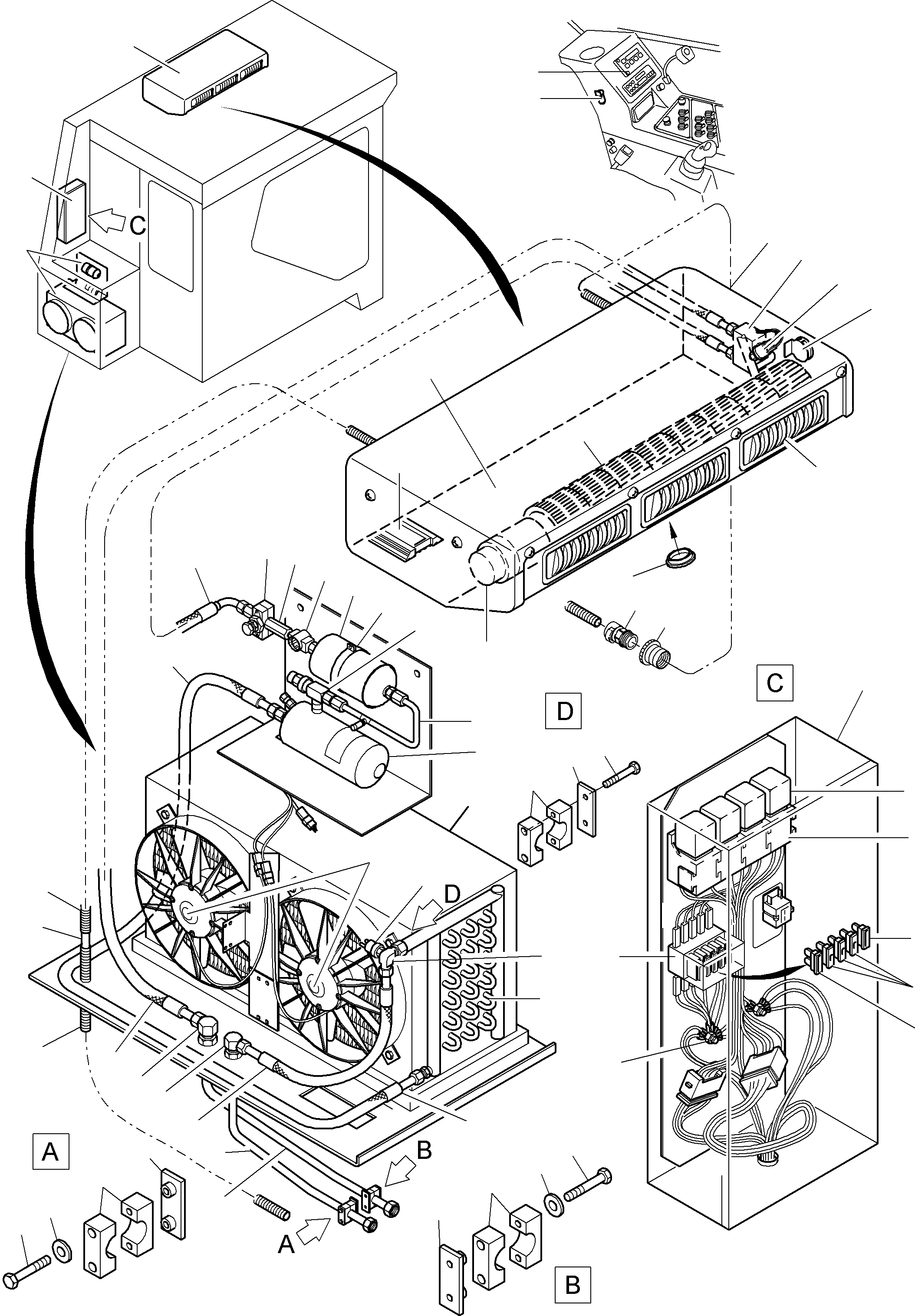 Komatsu parts book diagram for PC3000-6 S/N 46165: AIR CONDITIONING UNIT