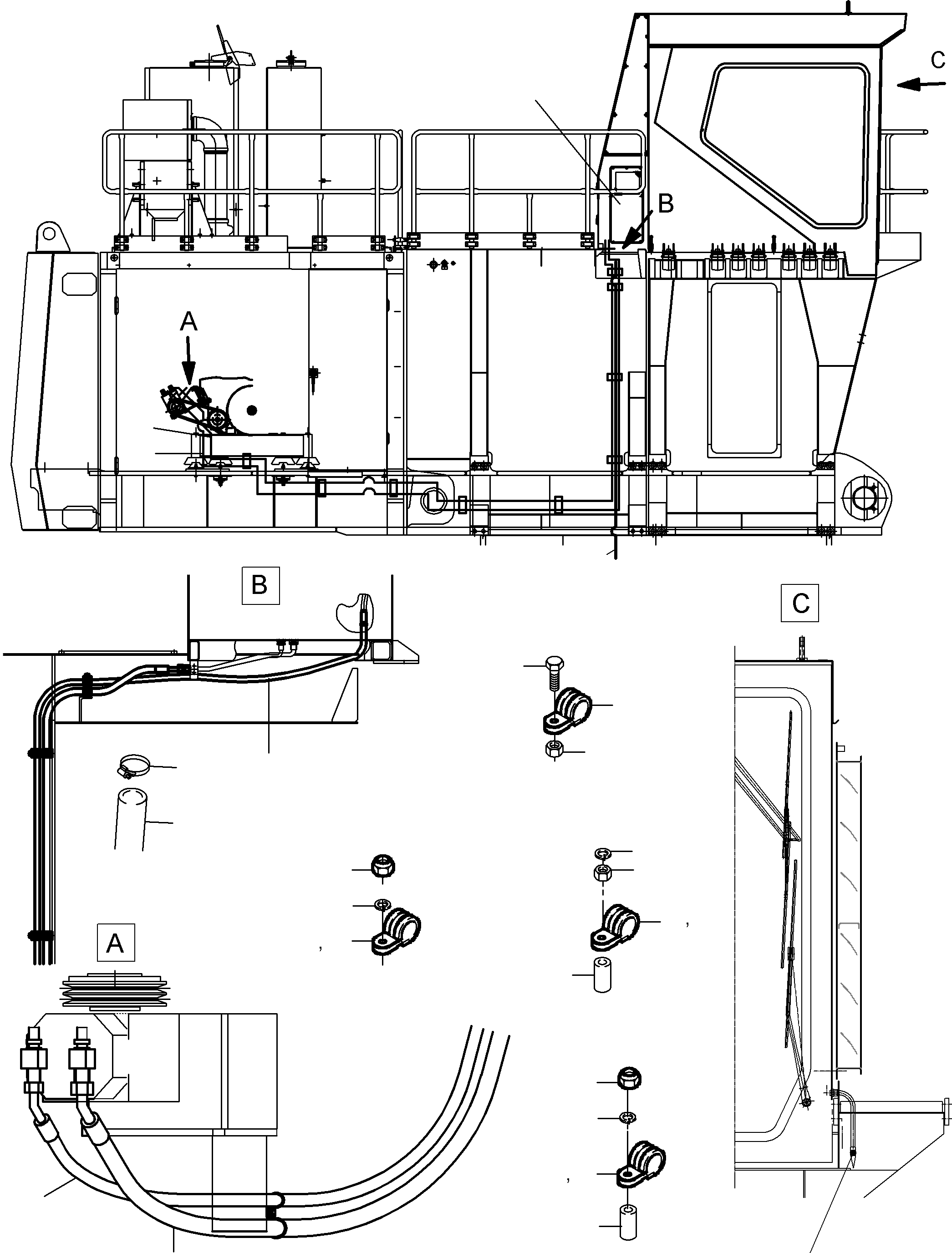 Komatsu parts book diagram for PC3000-6 S/N 46165: AIR CONDITION ARR.