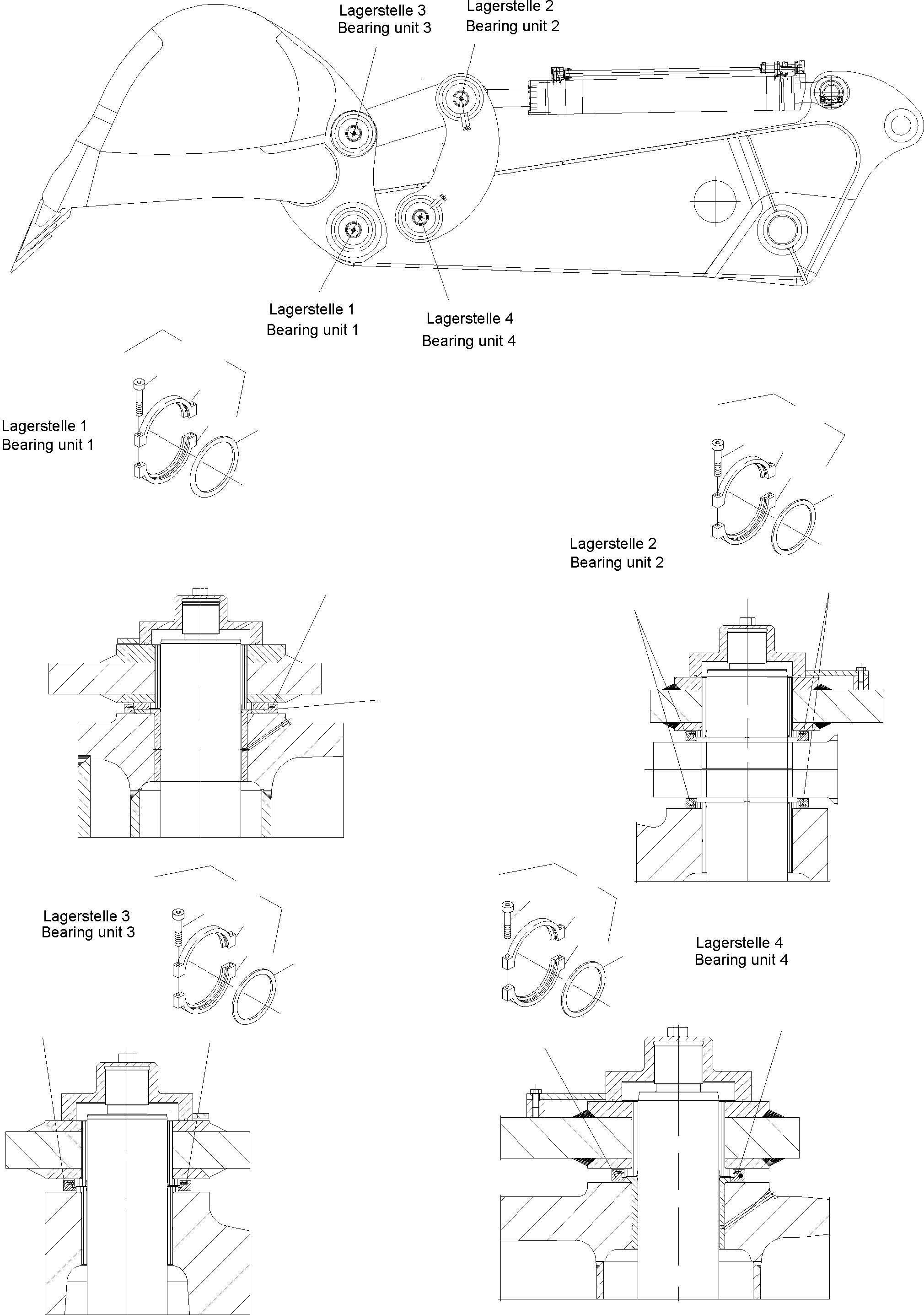 Komatsu parts book diagram for PC3000-6 S/N 46174: PIN SEALING STEERING AND ROD