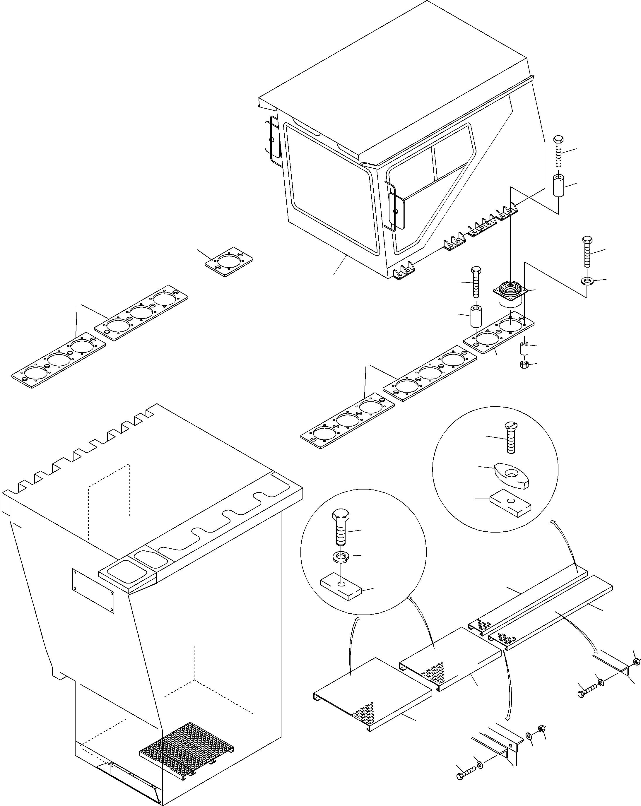 Komatsu parts book diagram for PC3000-6 S/N 46174: OPERATORґS CAB ARR.