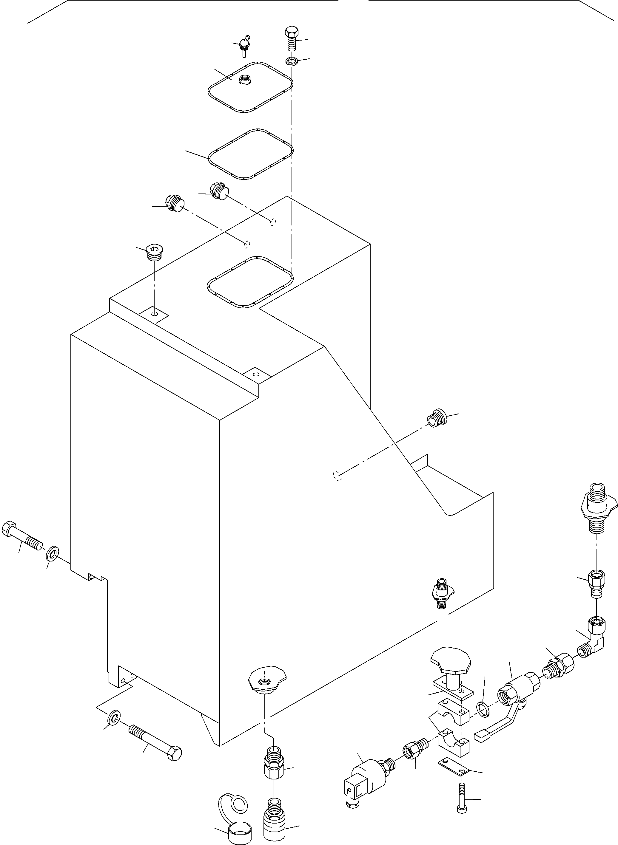 Komatsu parts book diagram for PC3000-6 S/N 46174: FUEL TANK