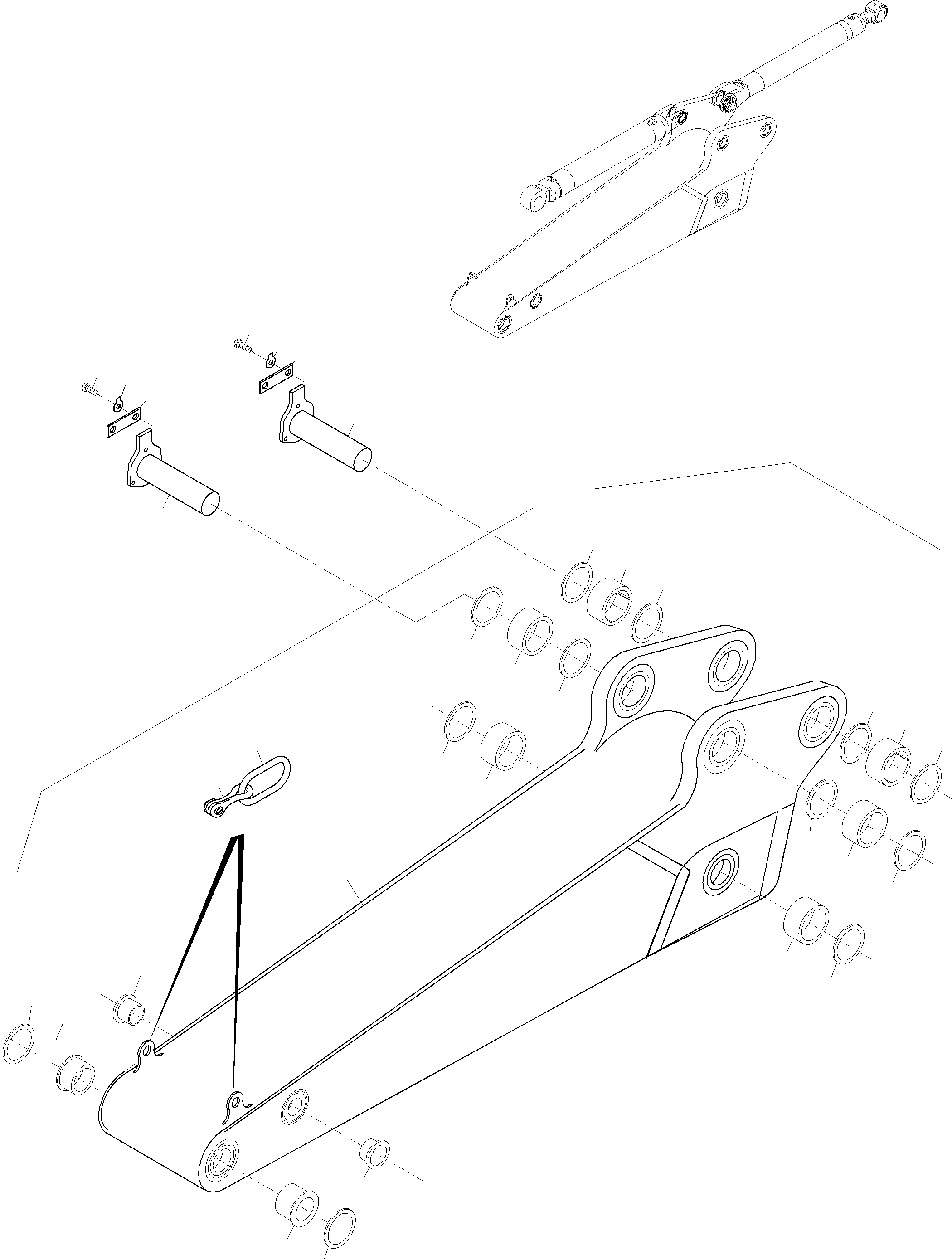Komatsu parts book diagram for PC3000-6 S/N 46174: BACKHOE  STICK 4,0M