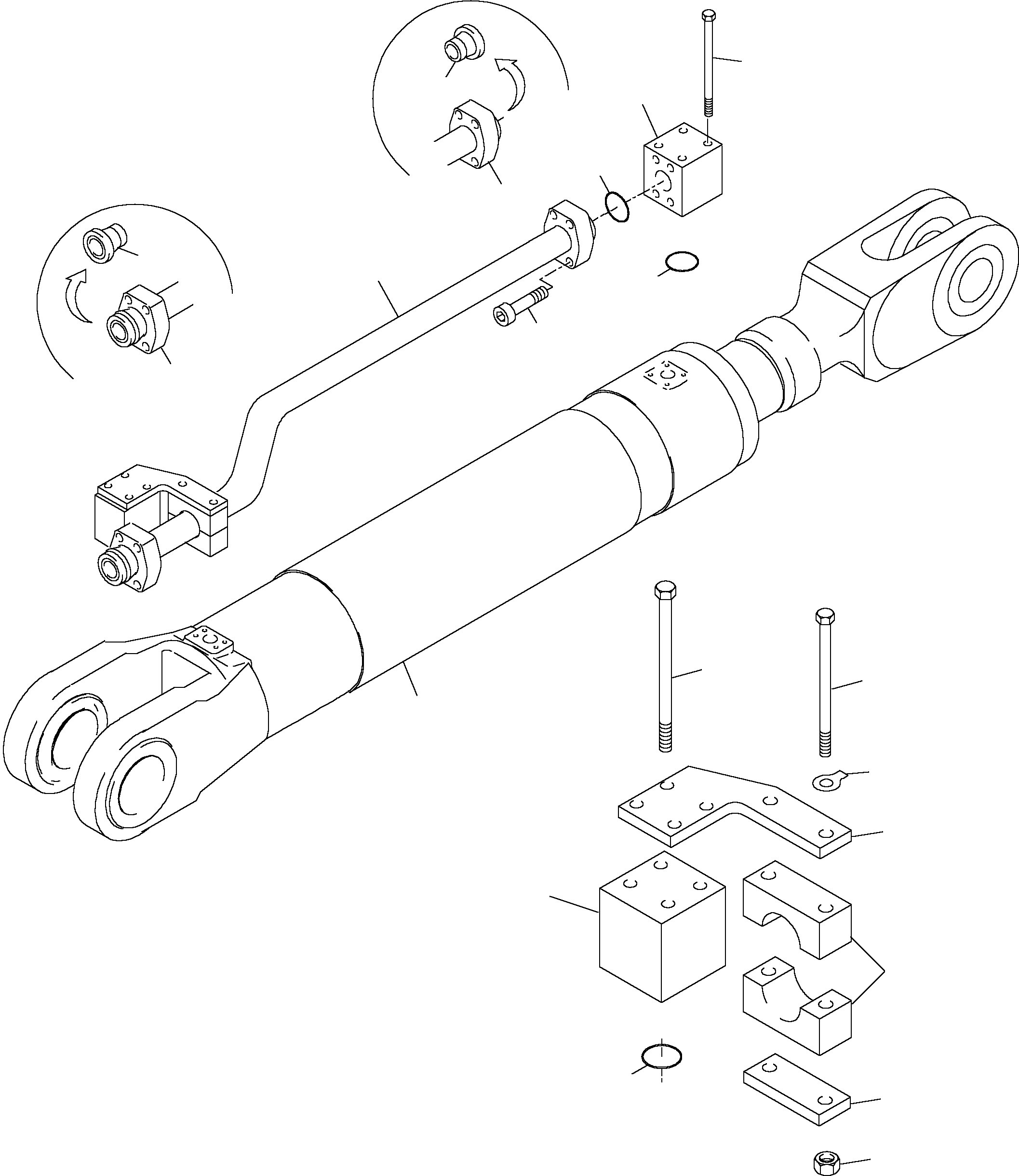 Excavators Mining Komatsu / PC3000-6 S/N 46175(g46175) / Stick Cylinder with Pipes(485-4136b : 485-4136b)