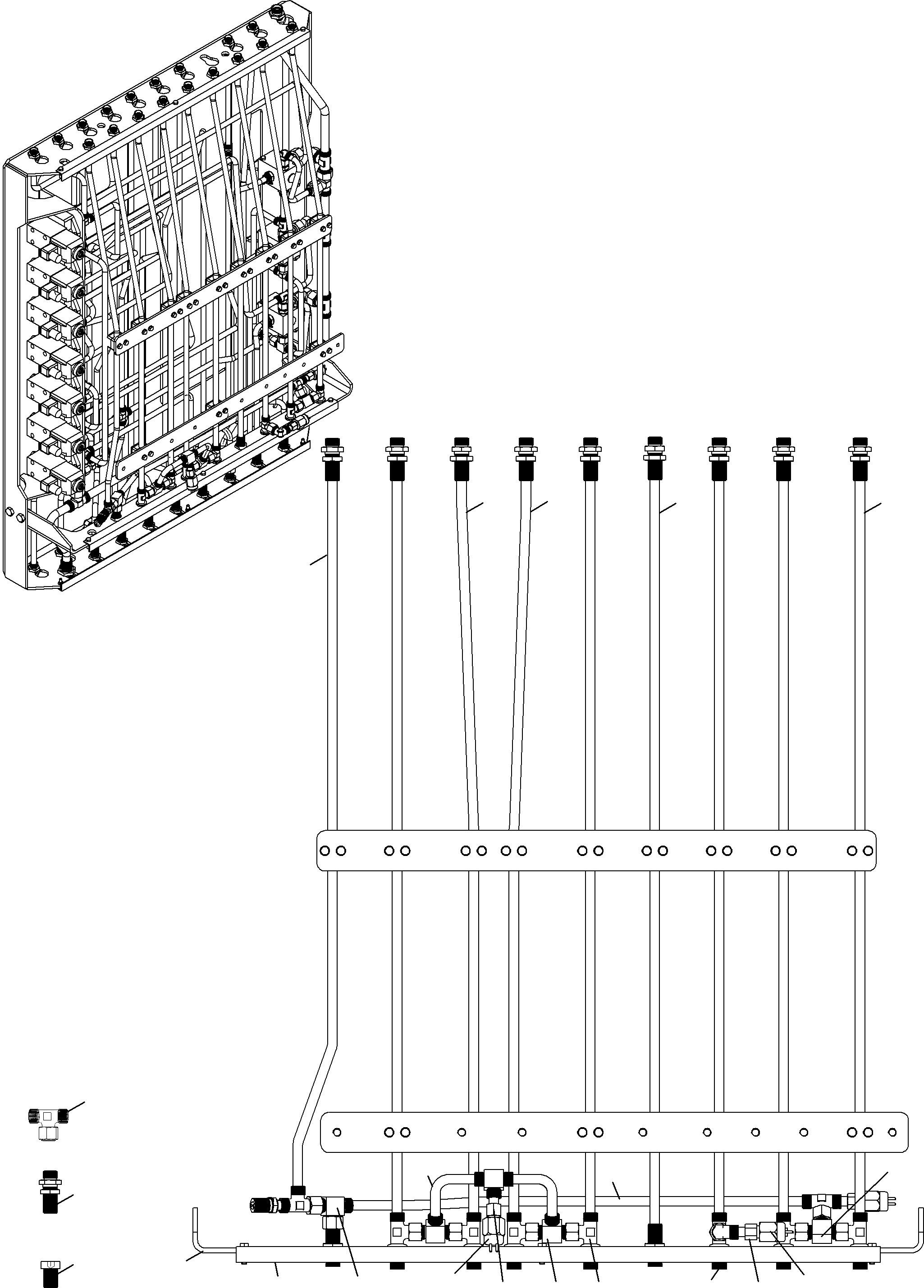 Excavators Mining Komatsu / PC3000-6 S/N 46175(g46175) / Pipes - Pilot Control Plate (BBE)(485-1882f : 485-1882f)