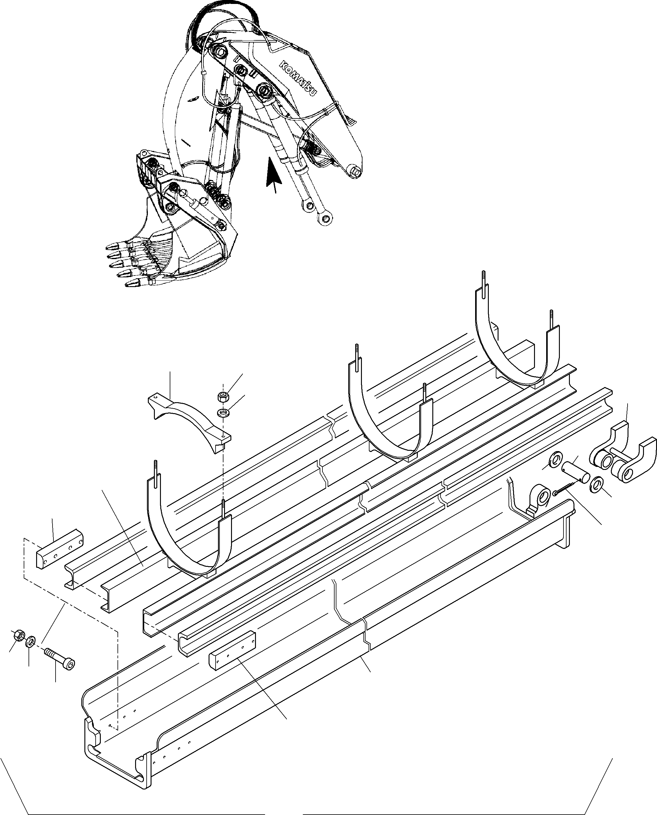 Excavators Mining Komatsu / PC3000-6 S/N 46175(g46175) / Rod protection  Stick cylinder(485-4292 : 485-4292)