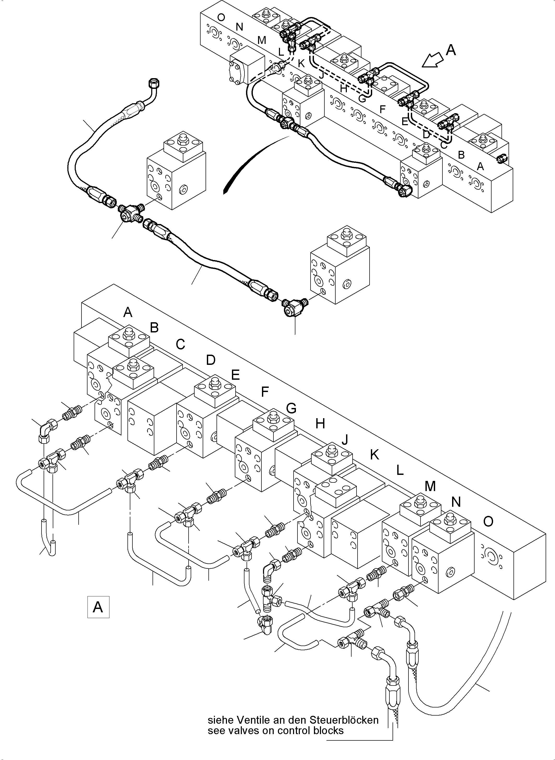 Komatsu parts book diagram for PC3000-6 S/N 46230: MANIFOLD (BBE)