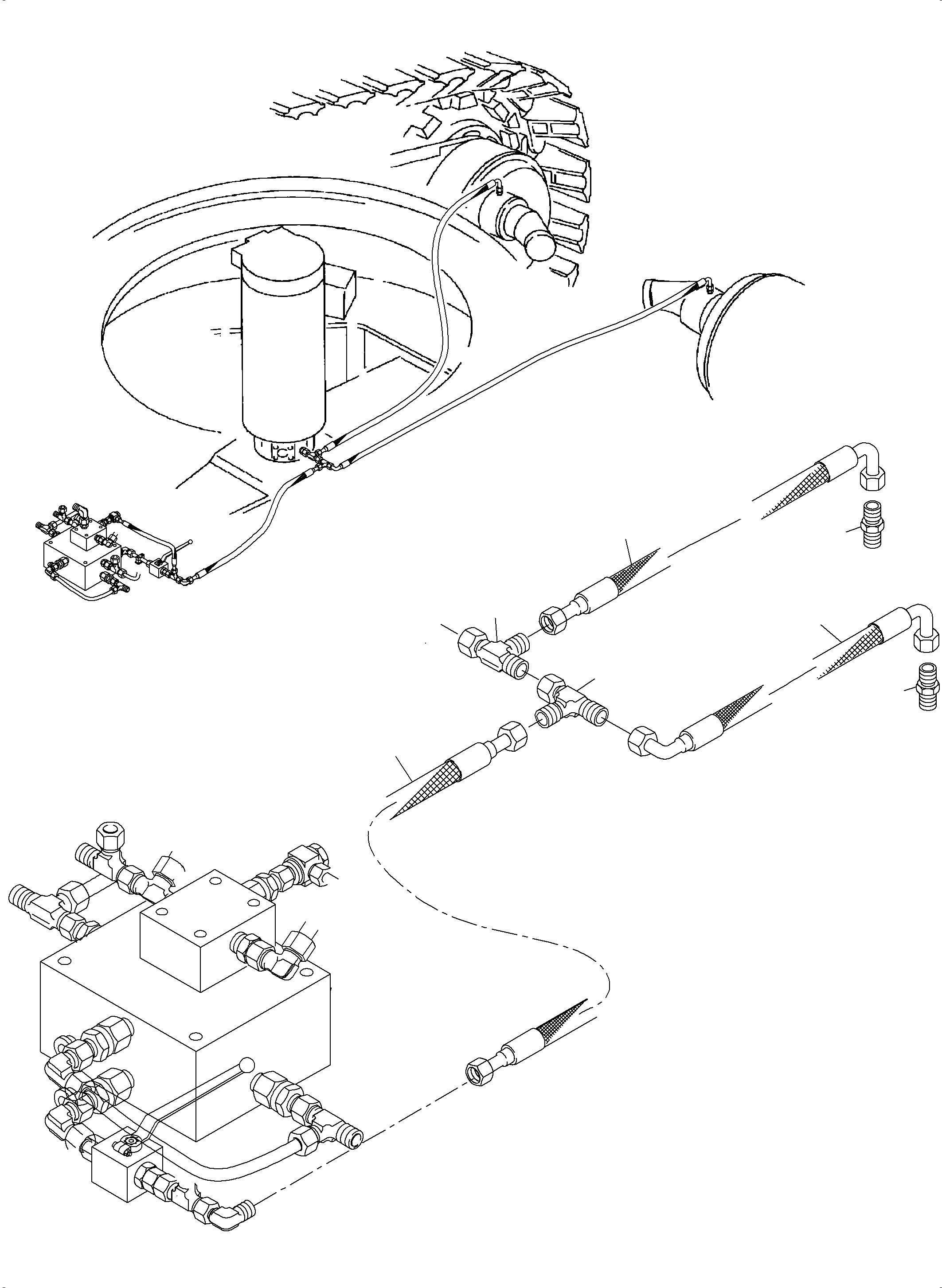 Komatsu parts book diagram for PC3000-6 S/N 46230: PIPING - BRAKE