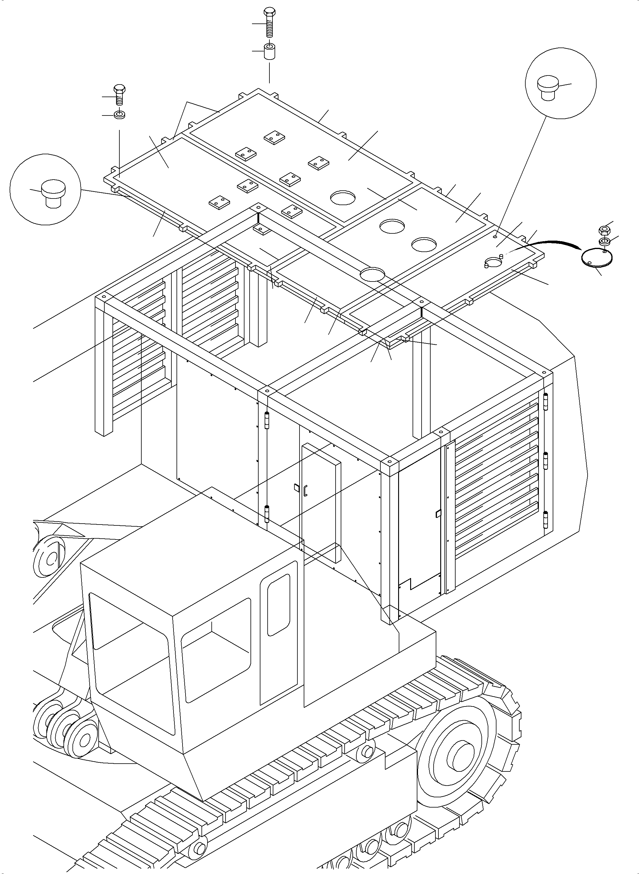 Komatsu parts book diagram for PC3000-6 S/N 46230: COVERING - ENGINE HOUSING