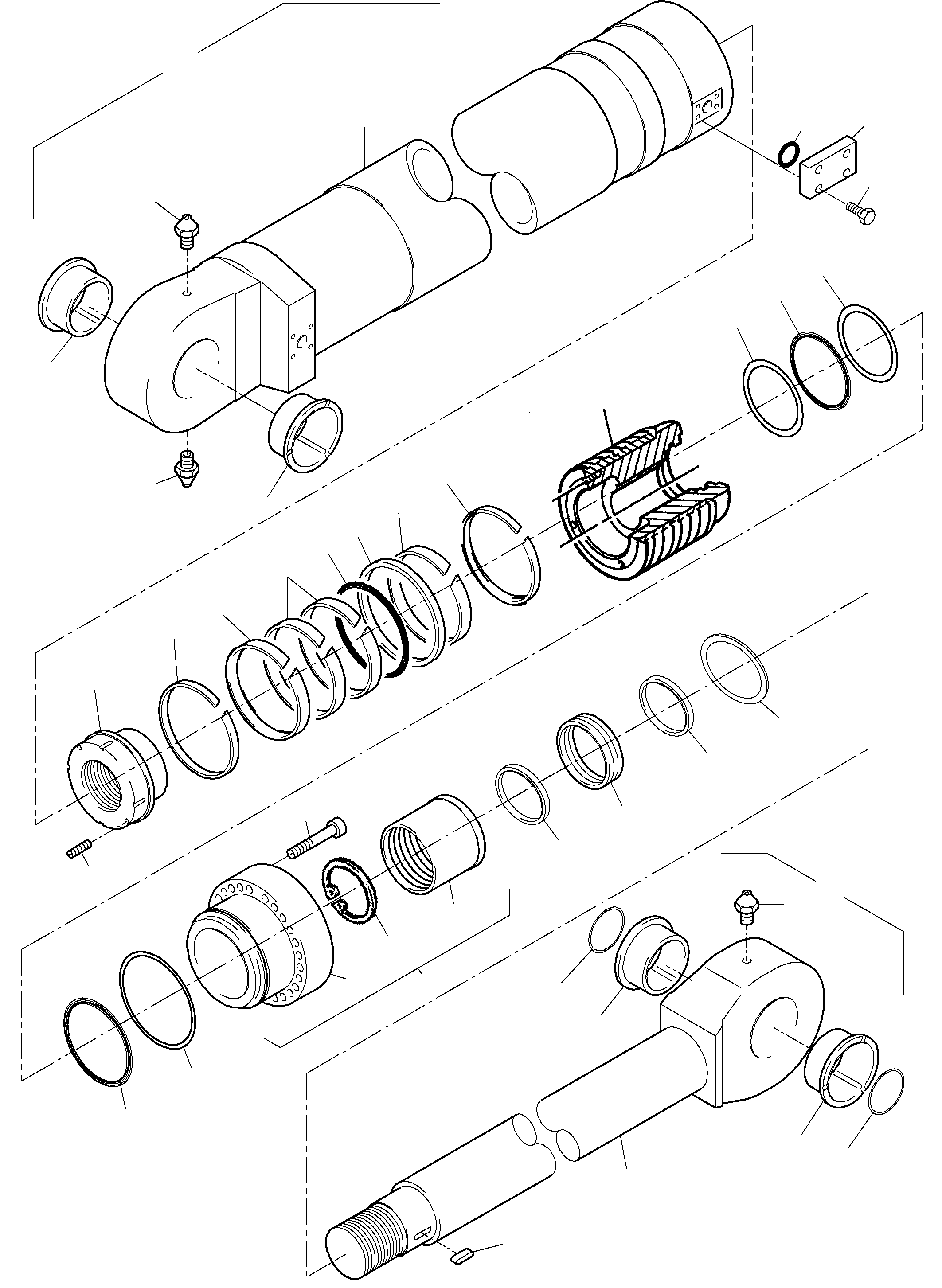 Komatsu parts book diagram for PC3000-6 S/N 46230: HYDRAULIC CYLINDER