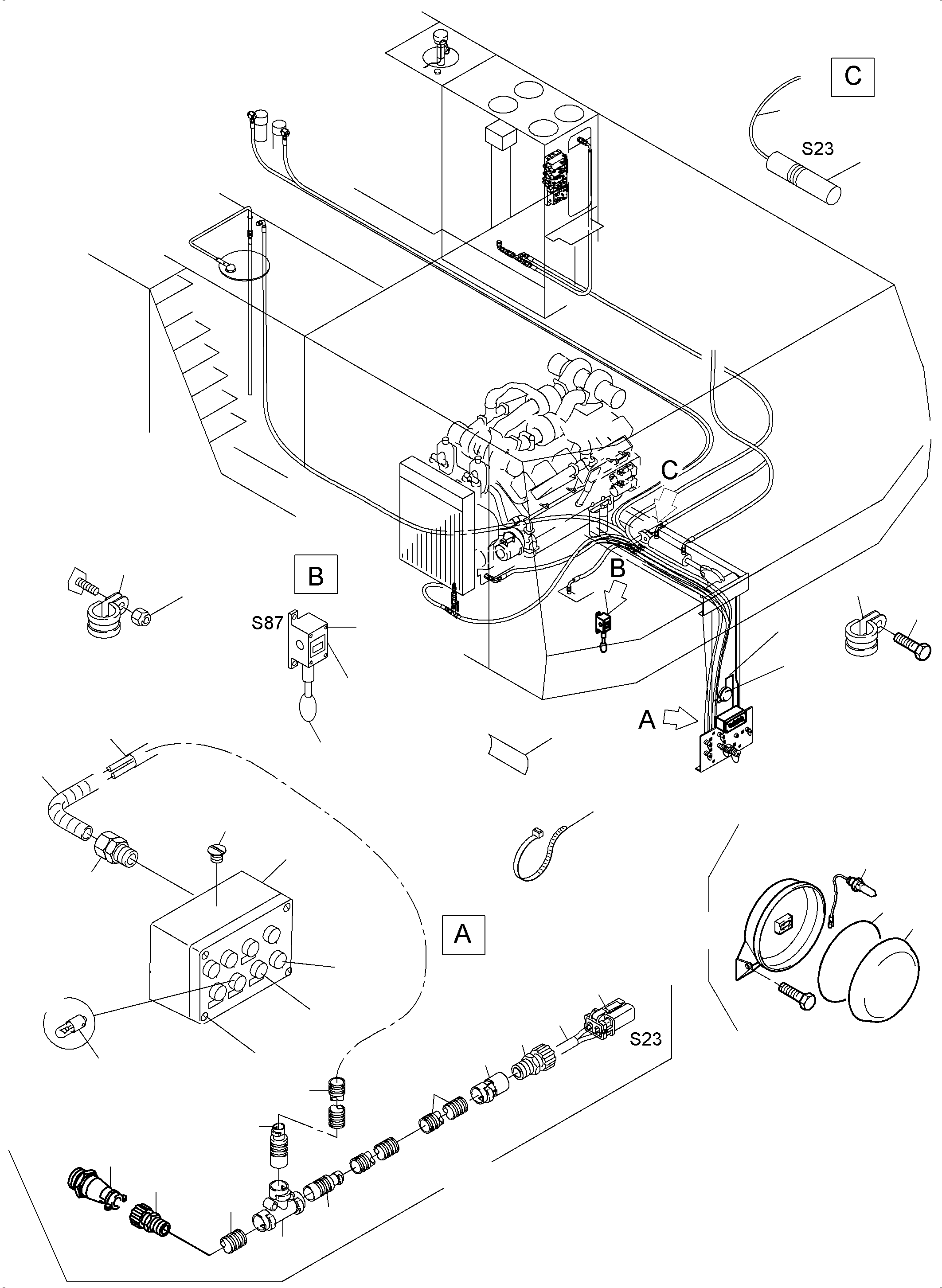 Komatsu parts book diagram for PC3000-6 S/N 46230: ELECTRIC PARTS - REFUELING