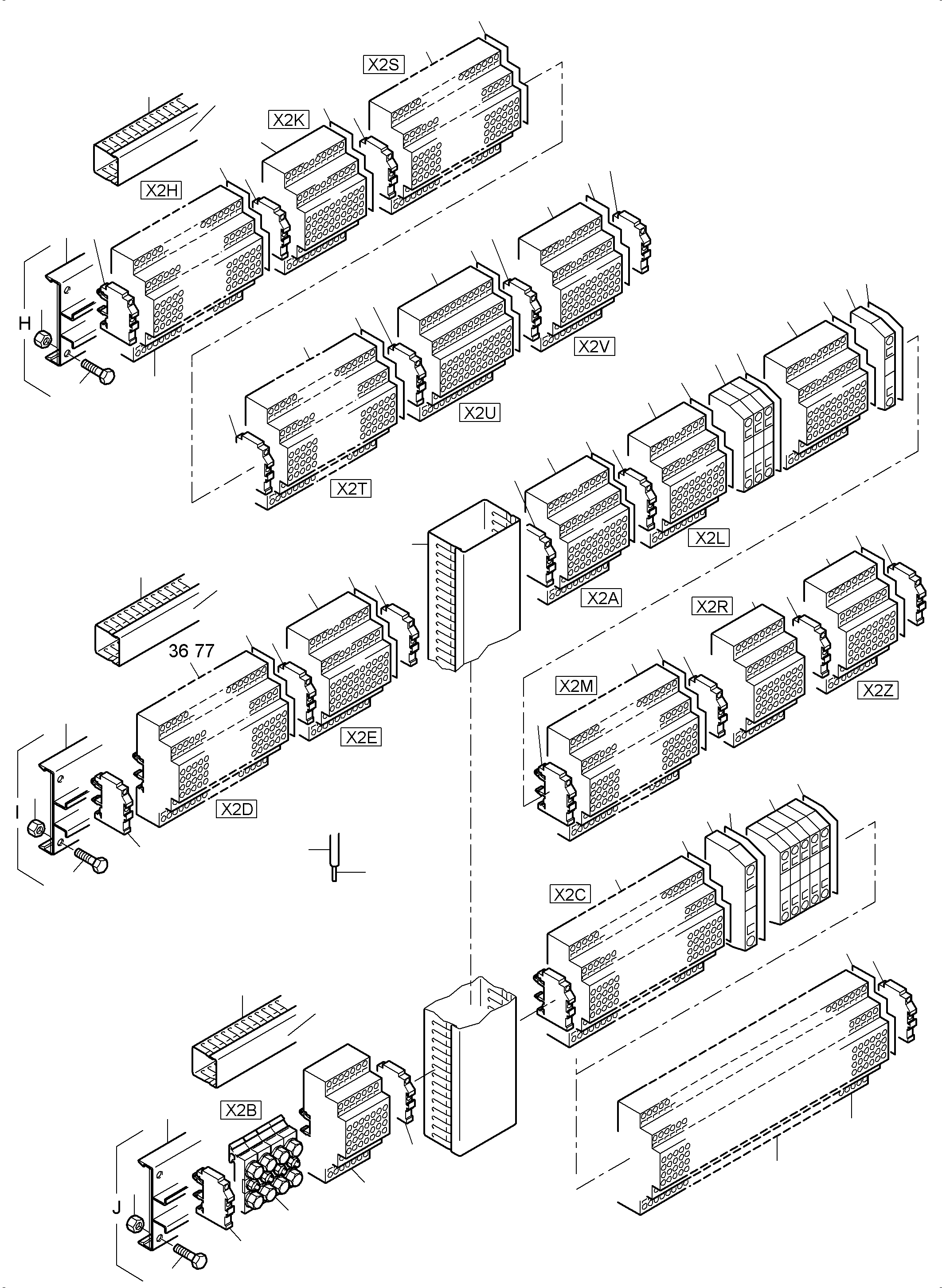 Komatsu parts book diagram for PC3000-6 S/N 46230: MAIN SWITCH BOX X2