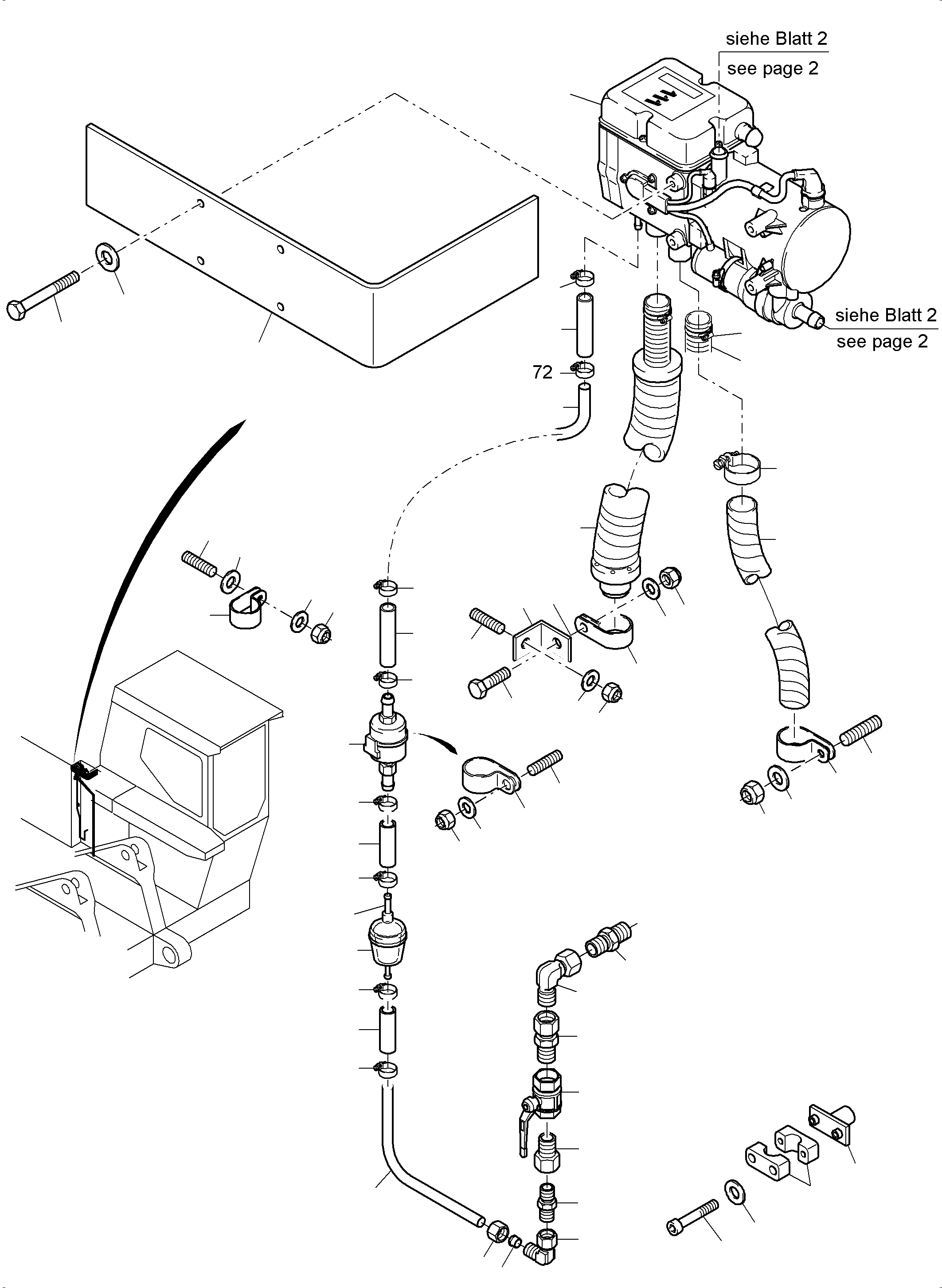 Komatsu parts book diagram for PC3000-6 S/N 46230: HEATER SYSTEM CAB