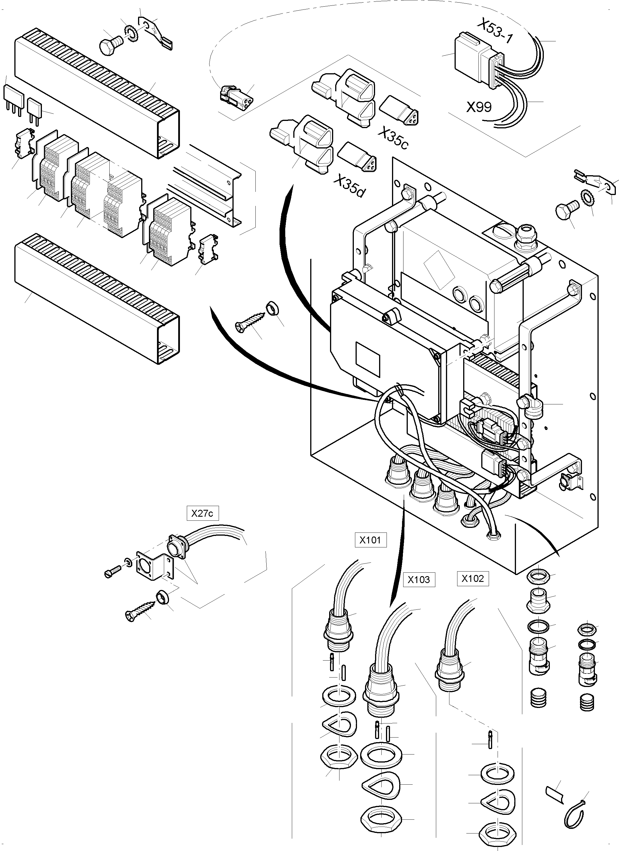 Komatsu parts book diagram for PC3000-6 S/N 46230: TERMINALBOX KOMTRAX