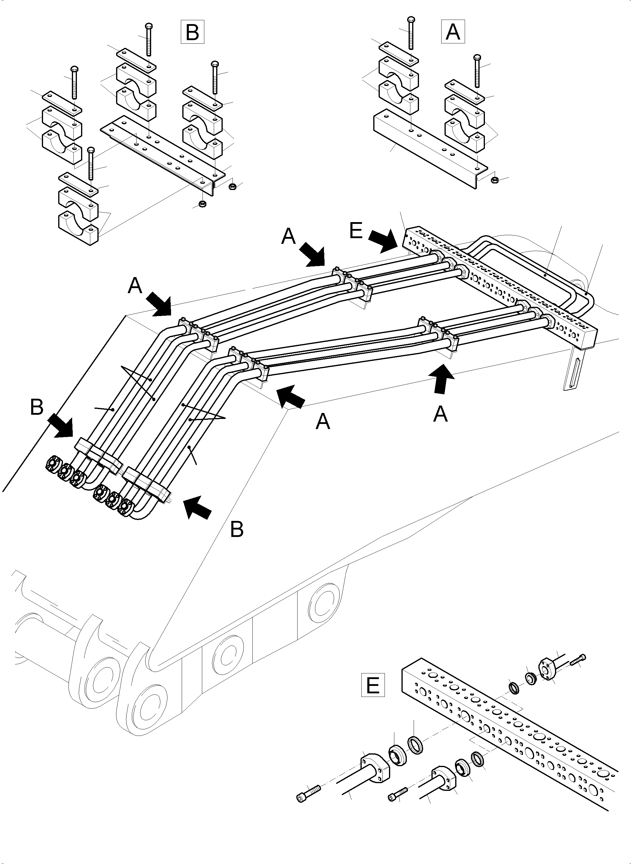 Komatsu parts book diagram for PC3000-6 S/N 46230: BULLCLAM BUCKET BOOM 6M