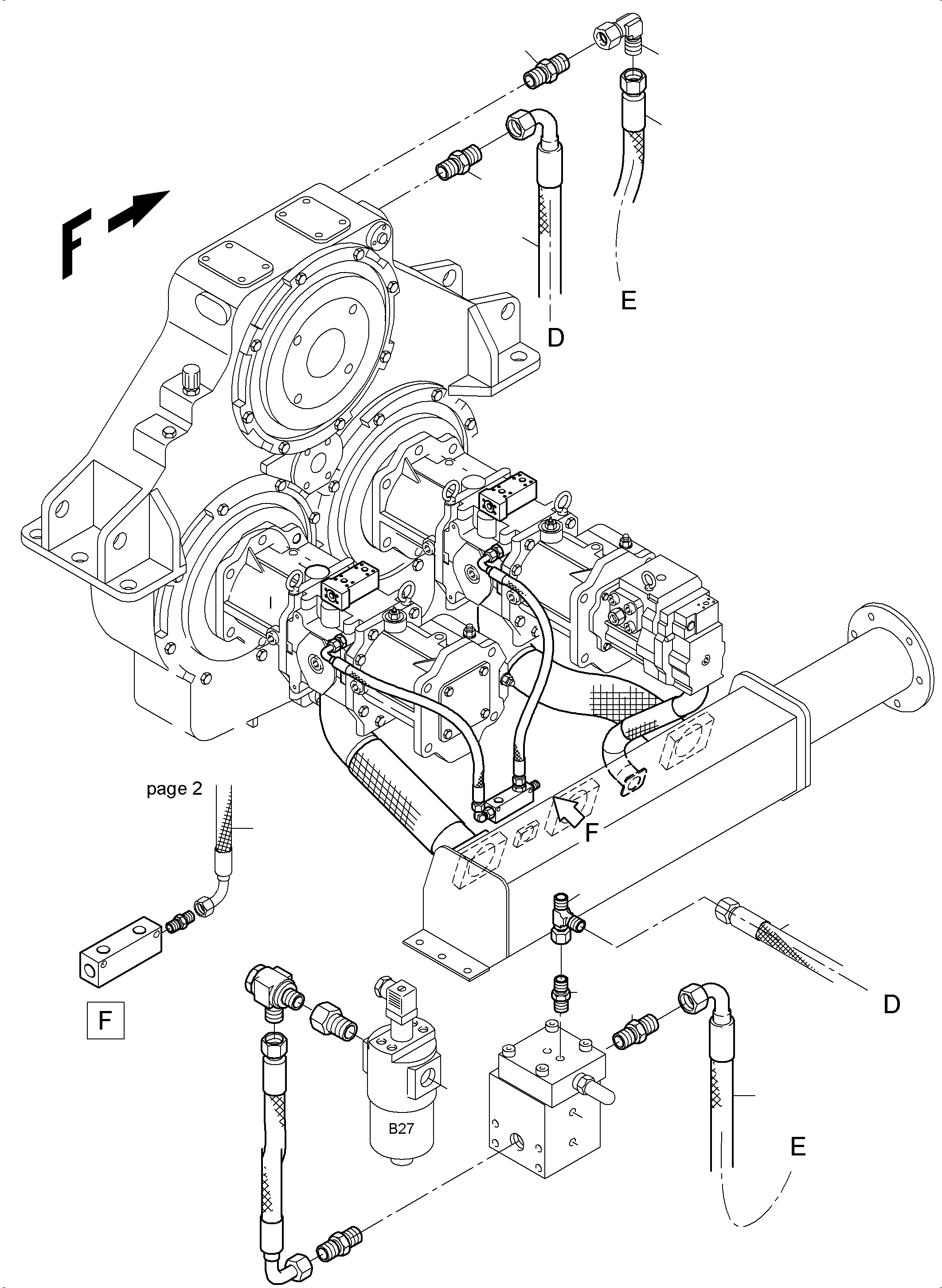 Komatsu parts book diagram for PC3000-6 S/N 46235: CONTROL- AND FILTER PLATE