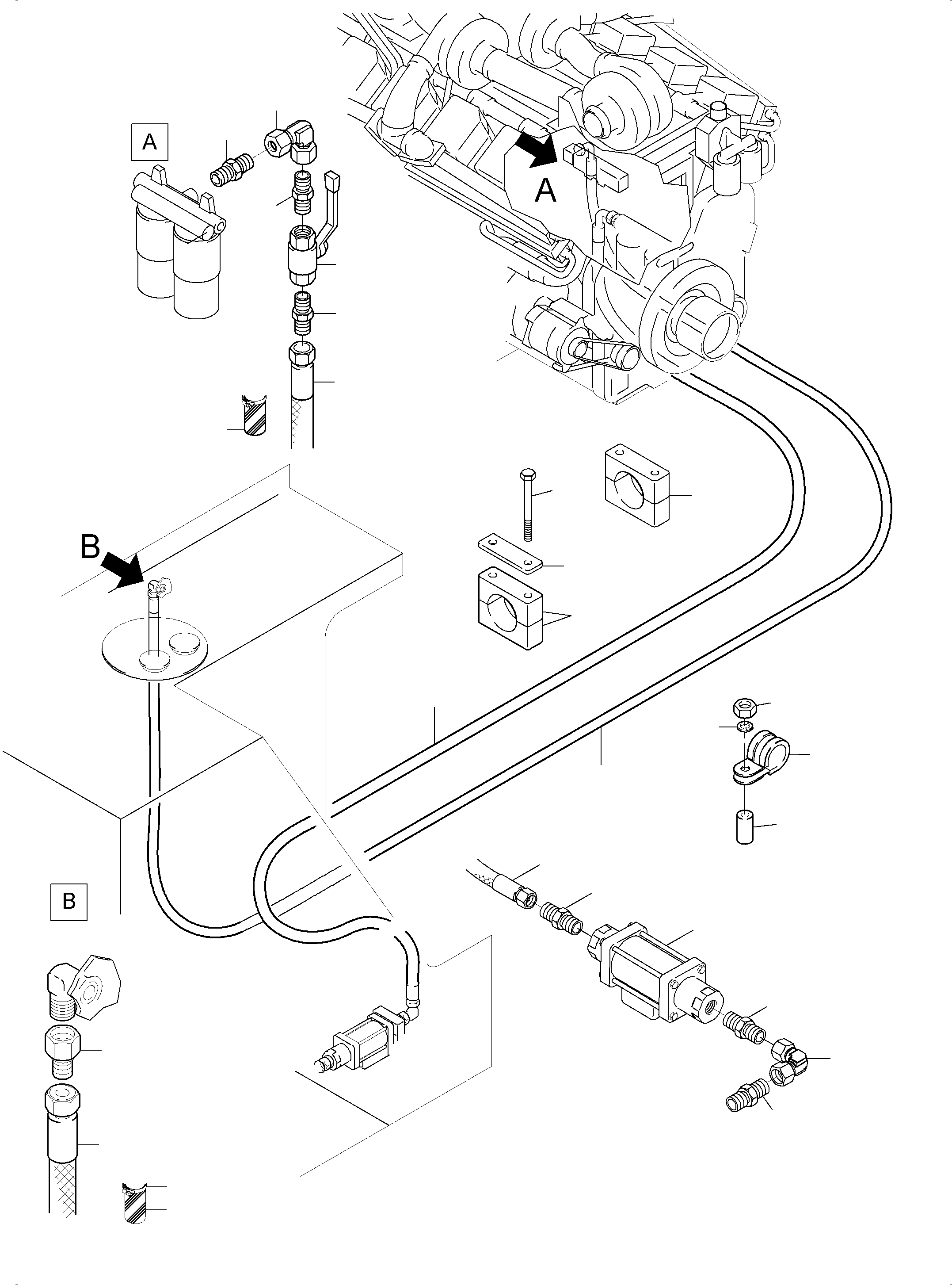 Komatsu parts book diagram for PC3000-6 S/N 46235: FUEL LINES