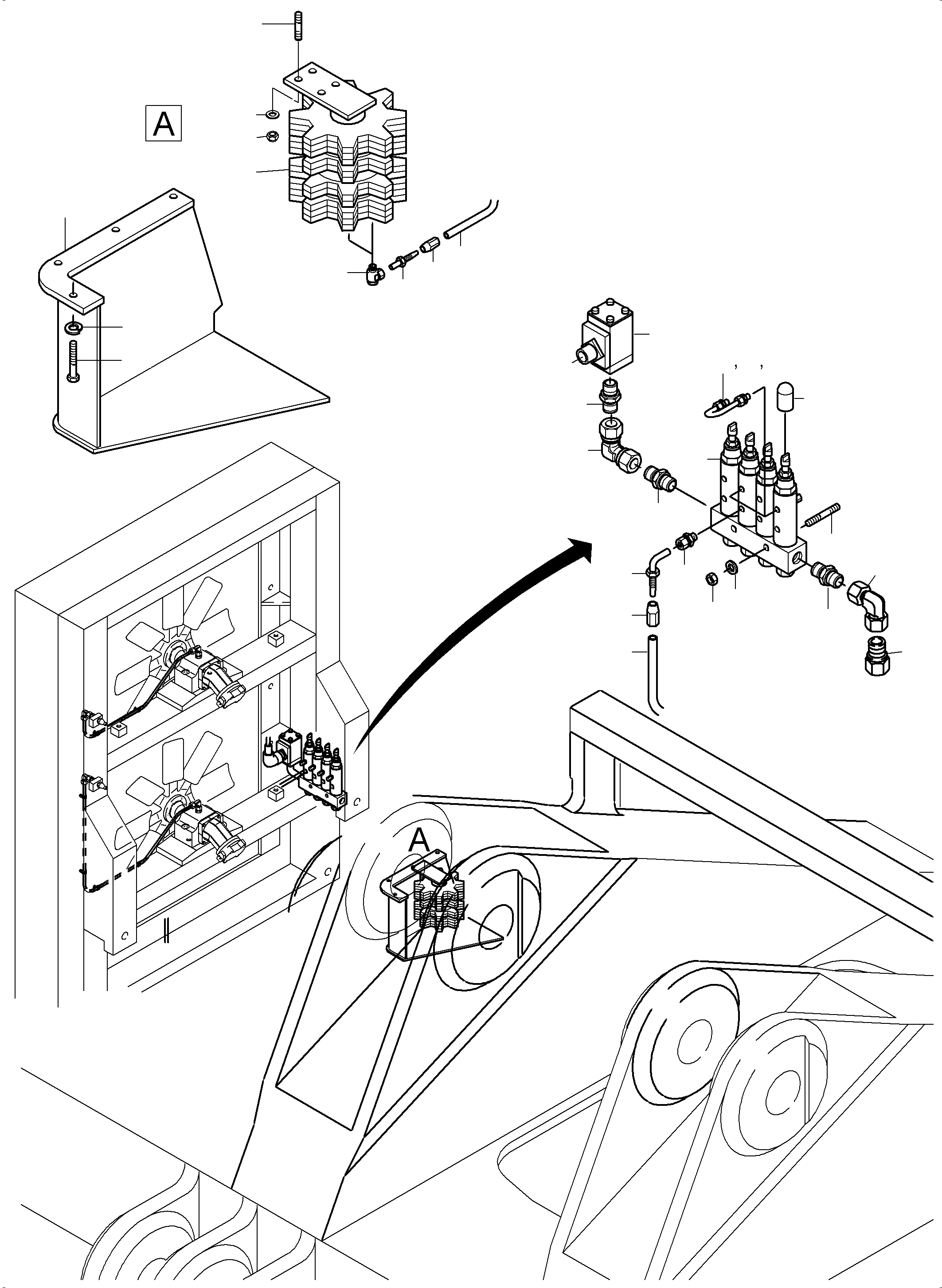 Komatsu parts book diagram for PC3000-6 S/N 46235: GEAR GREASING BY PINION