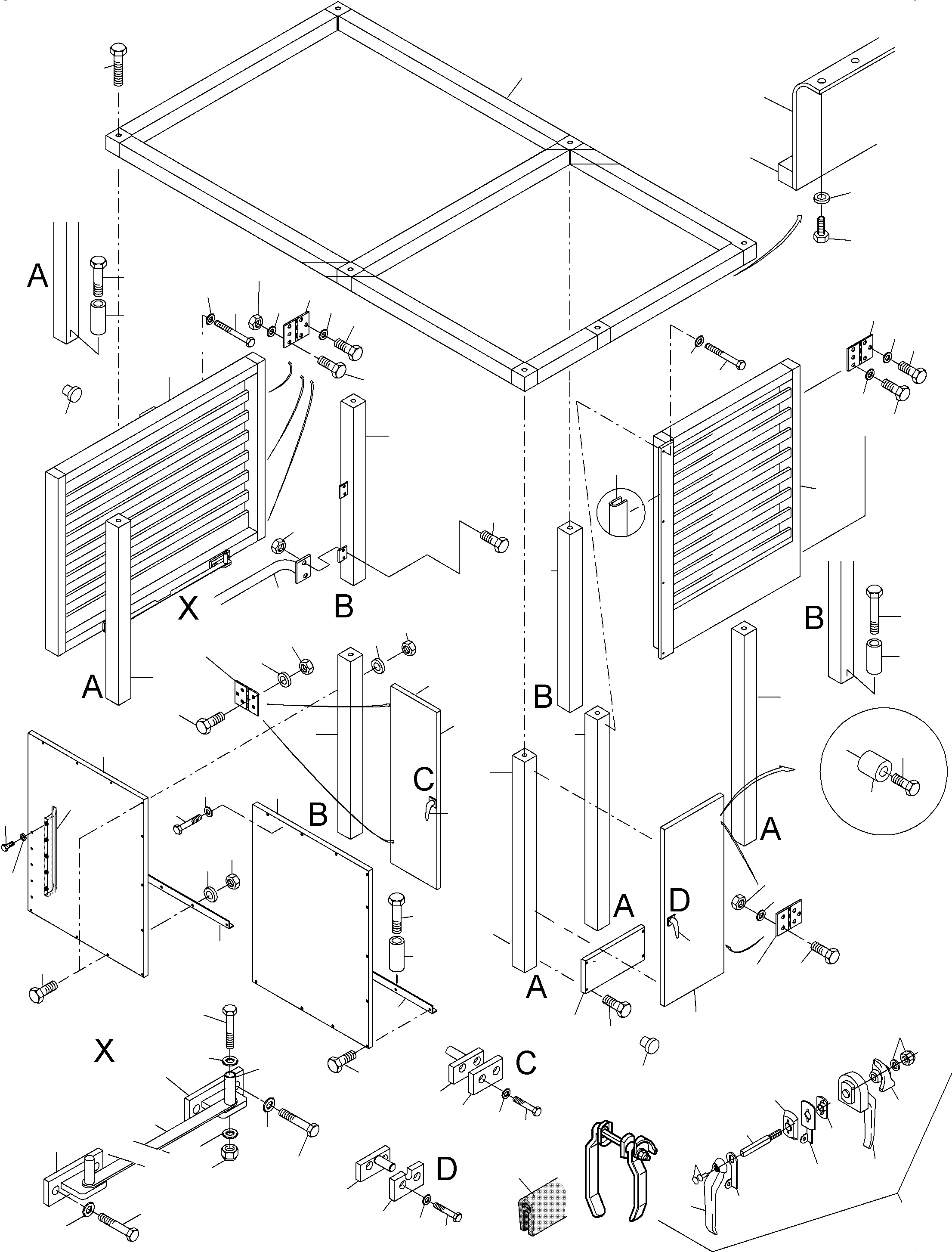 Komatsu parts book diagram for PC3000-6 S/N 46235: COVERING - ENGINE HOUSING