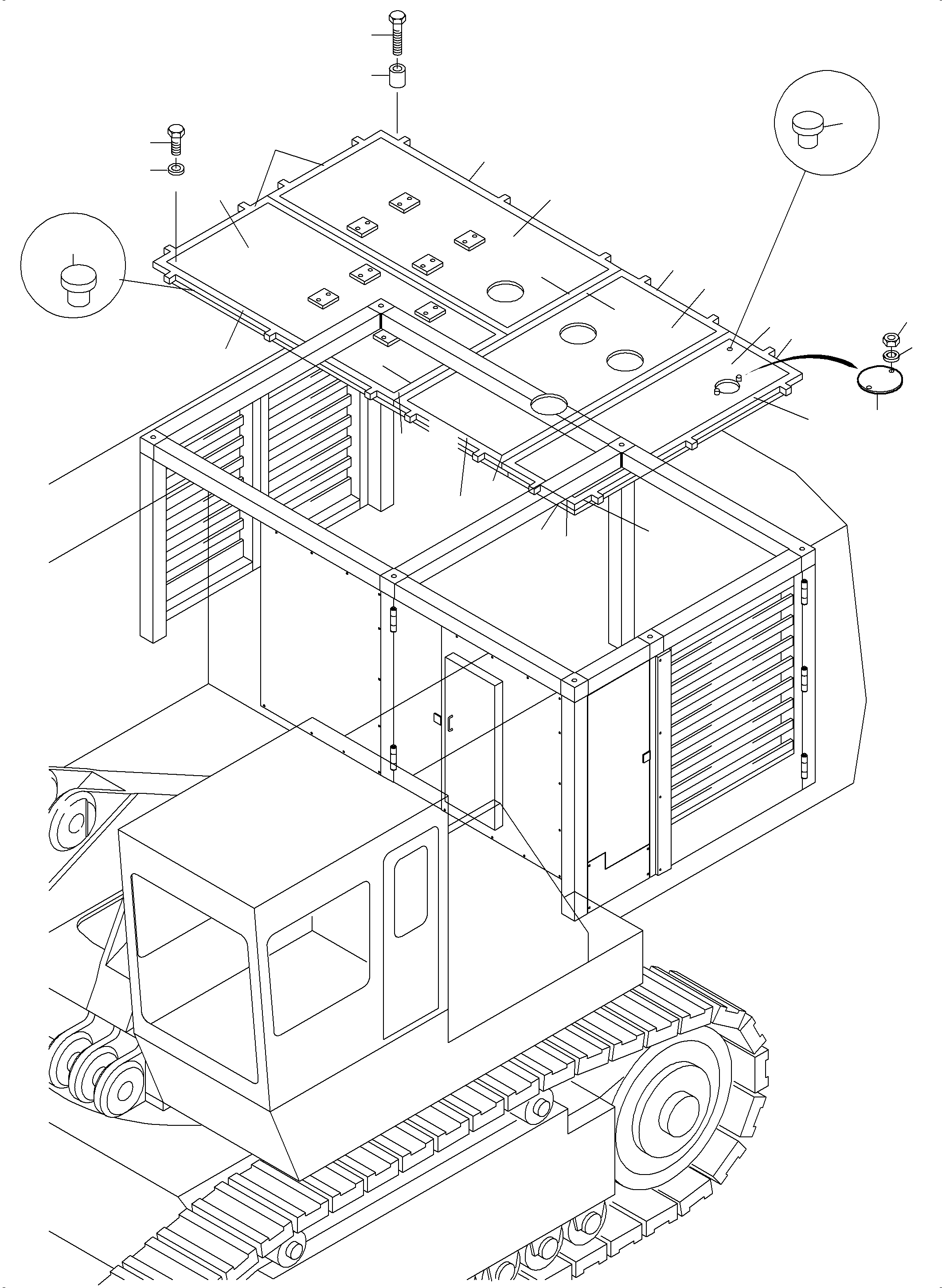 Komatsu parts book diagram for PC3000-6 S/N 46235: COVERING - ENGINE HOUSING