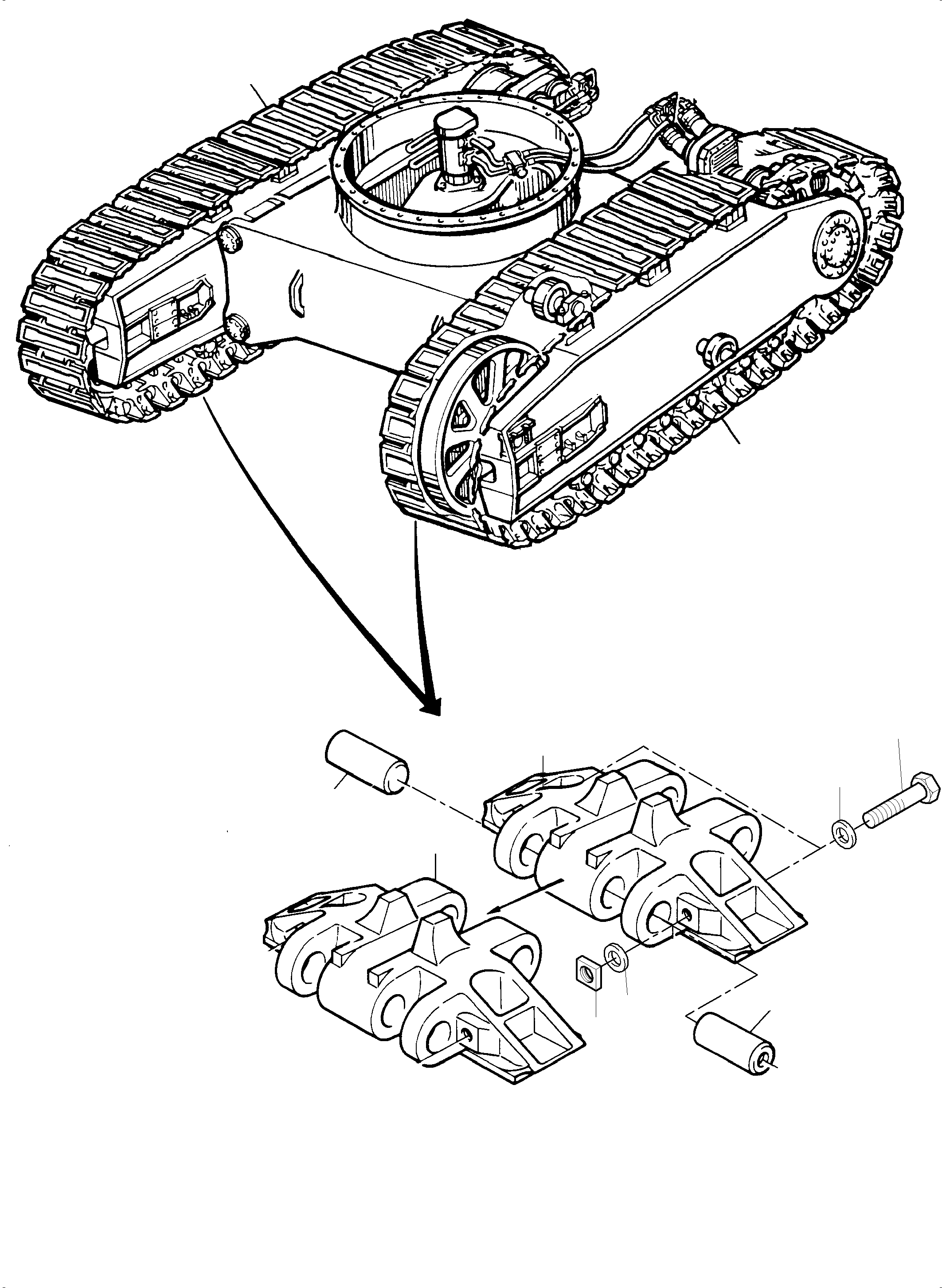 Komatsu parts book diagram for PC3000-6 S/N 46235: TRACK GROUP 1000 MM