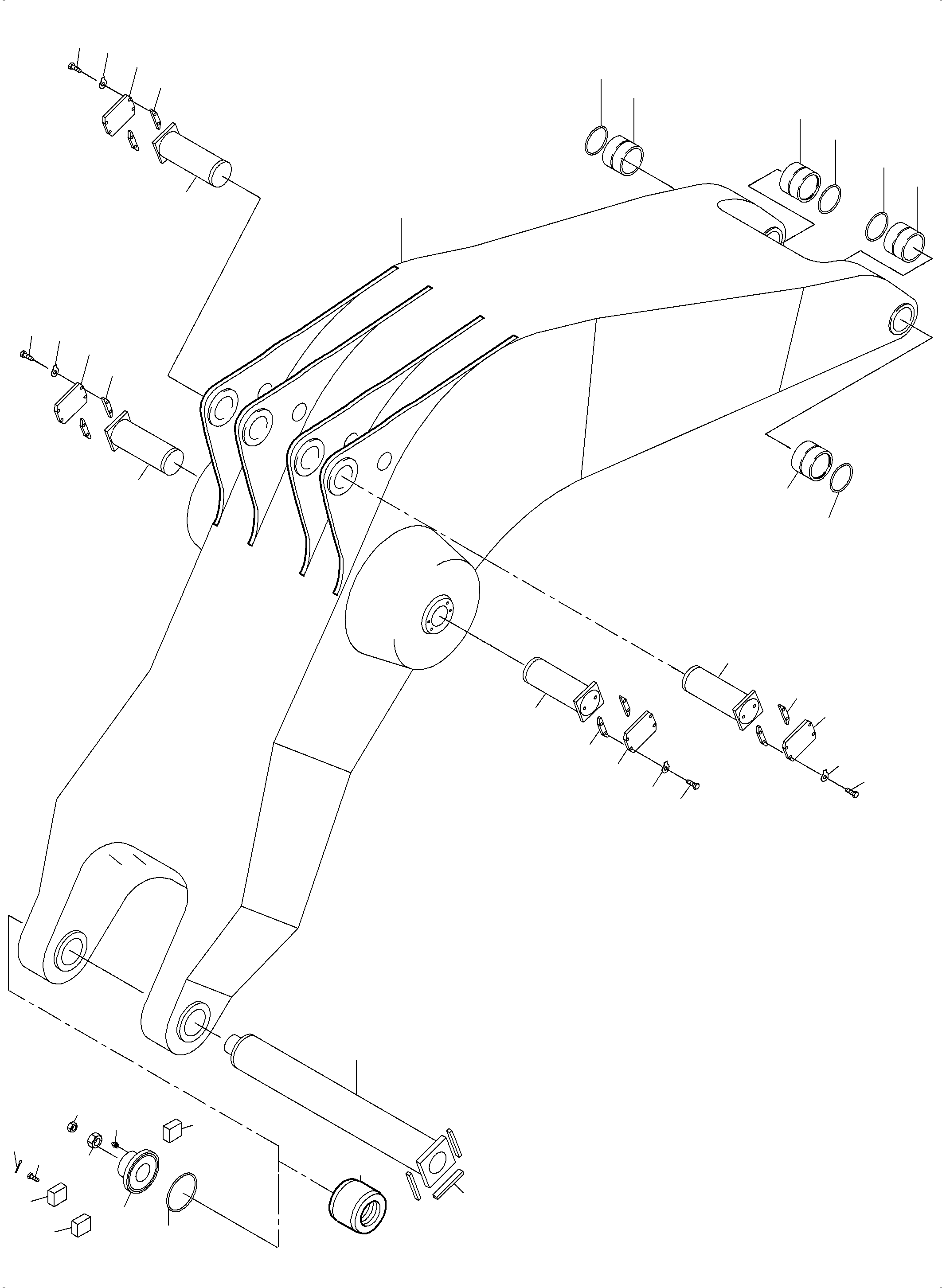 Komatsu parts book diagram for PC3000-6 S/N 46235: BACKHOE BOOM 8.6M