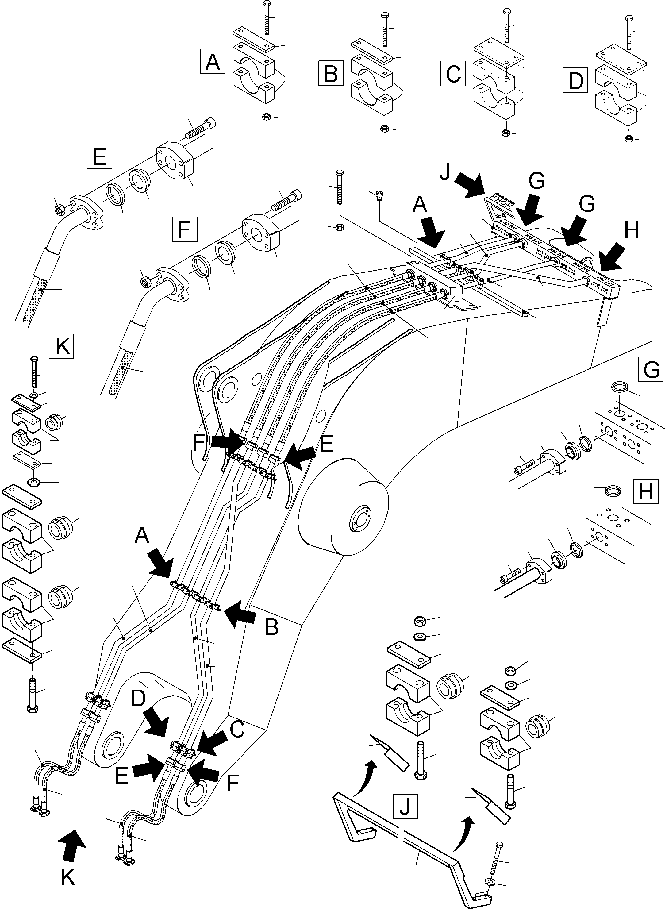 Komatsu parts book diagram for PC3000-6 S/N 46235: BACKHOE BOOM 8.6M