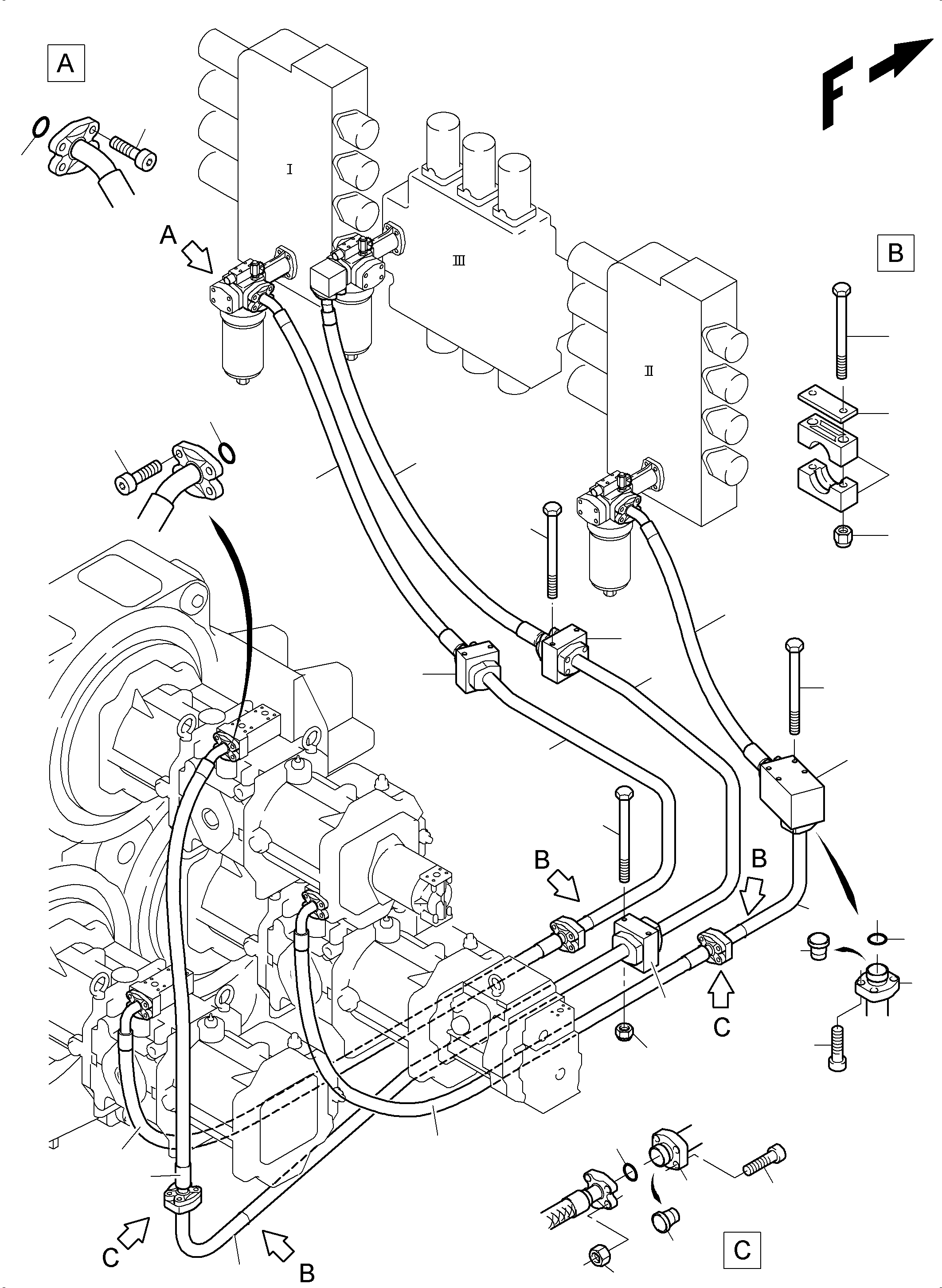 Excavators Mining Komatsu / PC3000-6 S/N 46239(g46239) / Pressure Lines - MainPumps - H.P. Filter(485-1833b : 485-1833b)