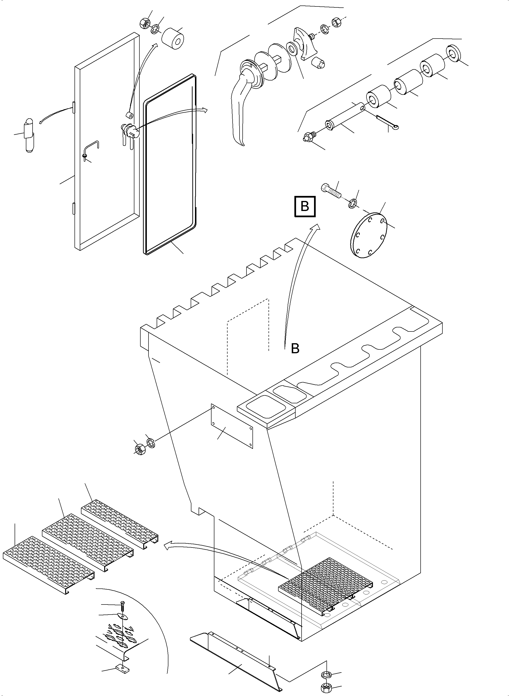Komatsu parts book diagram for PC3000-6 S/N 46243: CAB SUPPORT