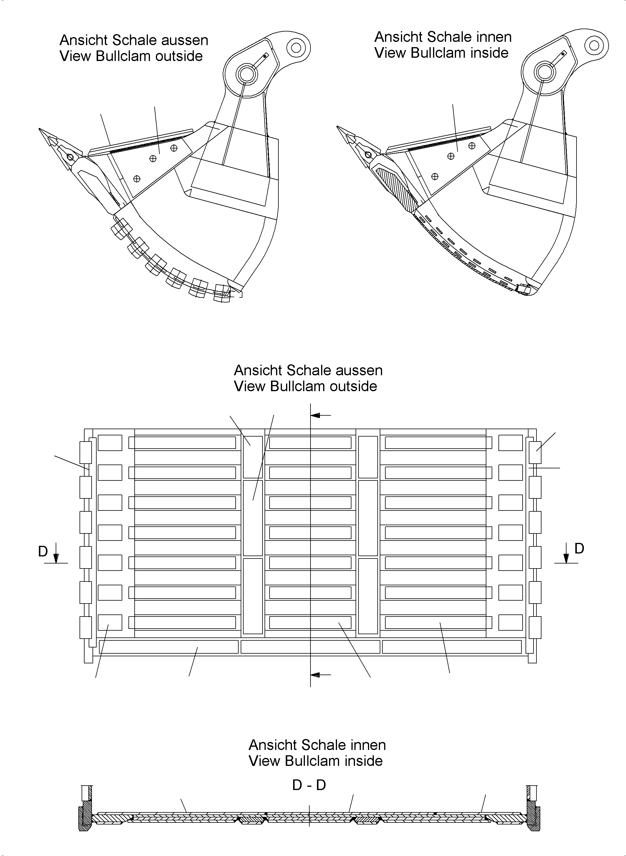 Komatsu parts book diagram for PC3000-6 S/N 46243: WEAR PACKAGE BACK PANEL AND BULLCLAM 15/16 CBM WP3