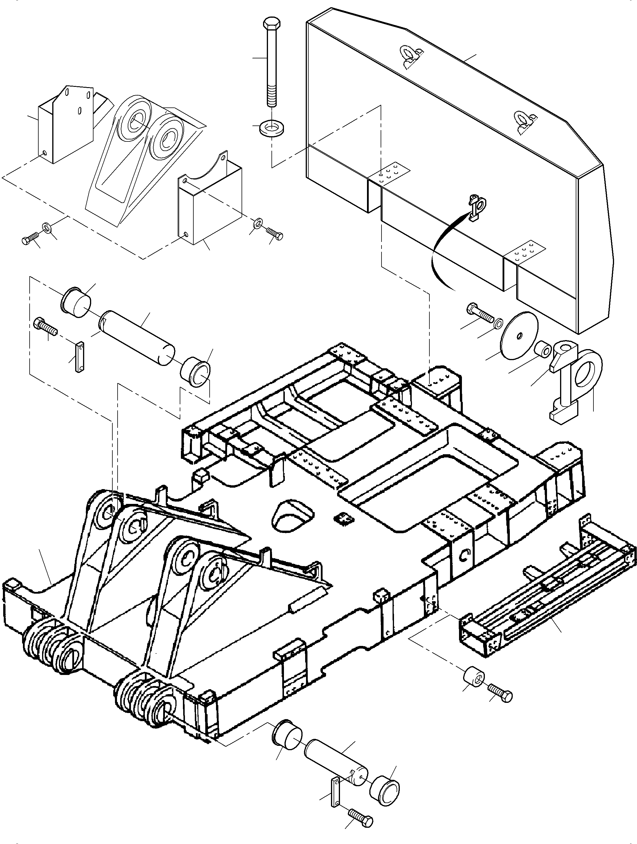 Komatsu parts book diagram for PC3000-6 S/N 46243: PIN, BOOM - COUNTERWEIGHT