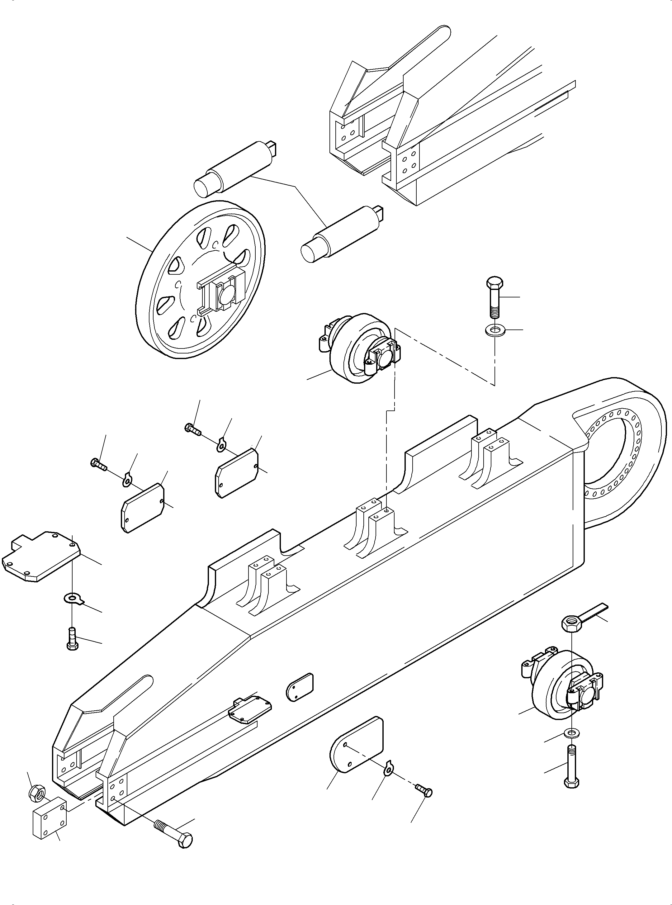 Komatsu parts book diagram for PC3000-6 S/N 46243: TRACK GROUP - IDLER PROTECTION