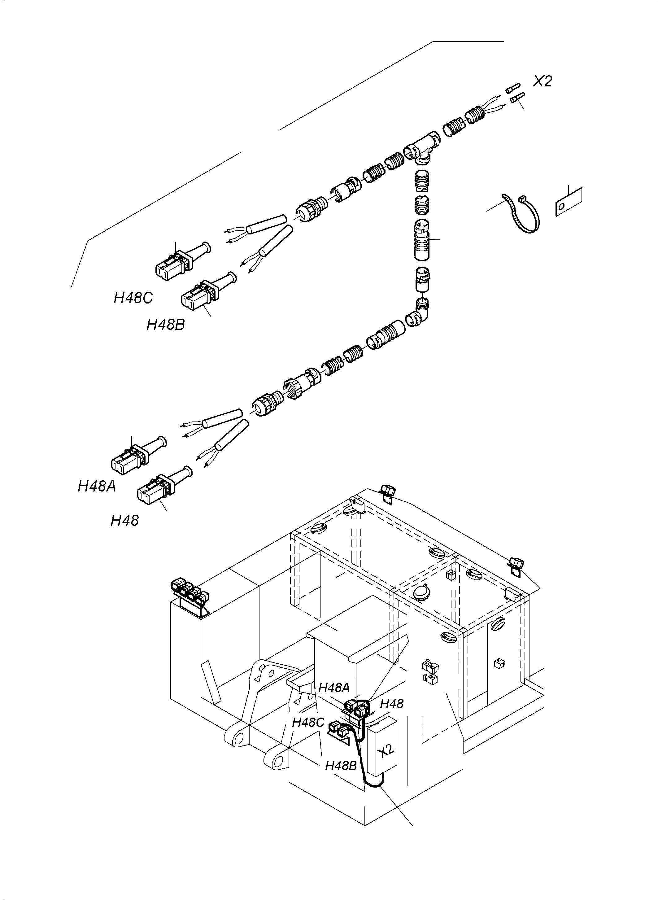 Komatsu parts book diagram for PC3000-6 S/N 46243: LIGHTING EQUIPMENT