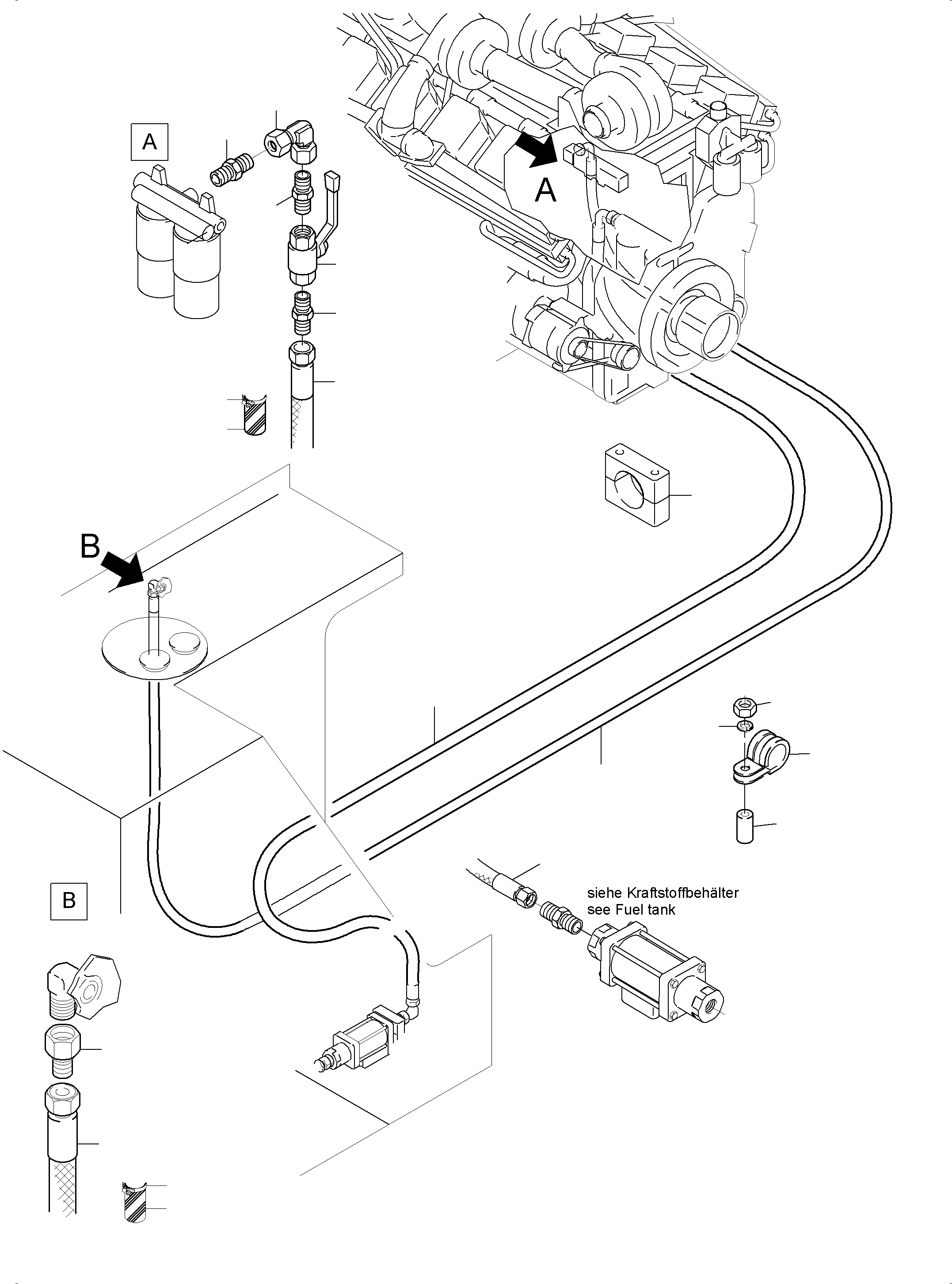 Komatsu parts book diagram for PC3000-6 S/N 46243: FUEL LINES