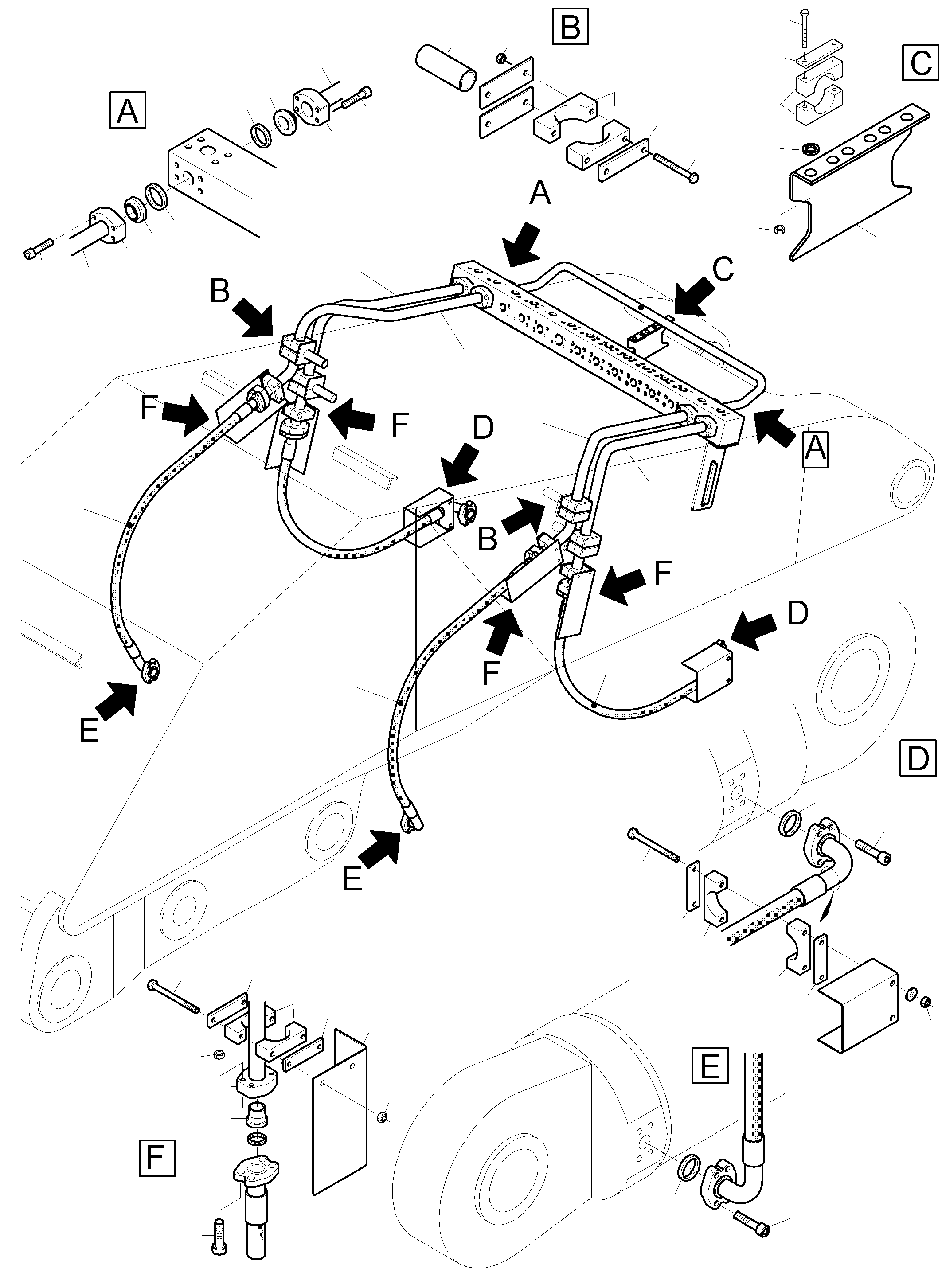 Komatsu parts book diagram for PC3000-6 S/N 46243: BULLCLAM BUCKET BOOM 6M