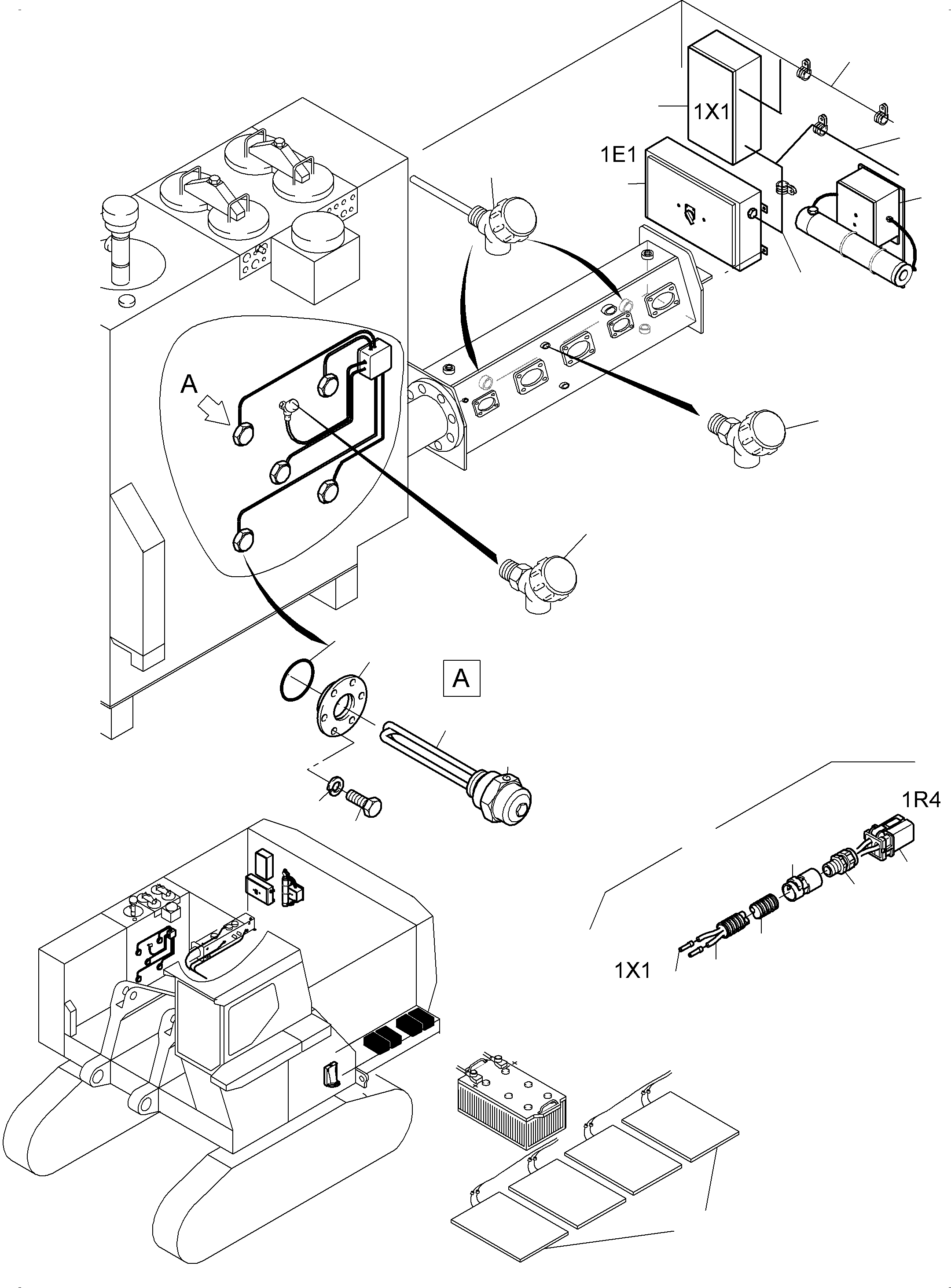 Komatsu parts book diagram for PC3000-6 S/N 46243: CABLES - TEMPERATURE CONDITIONING