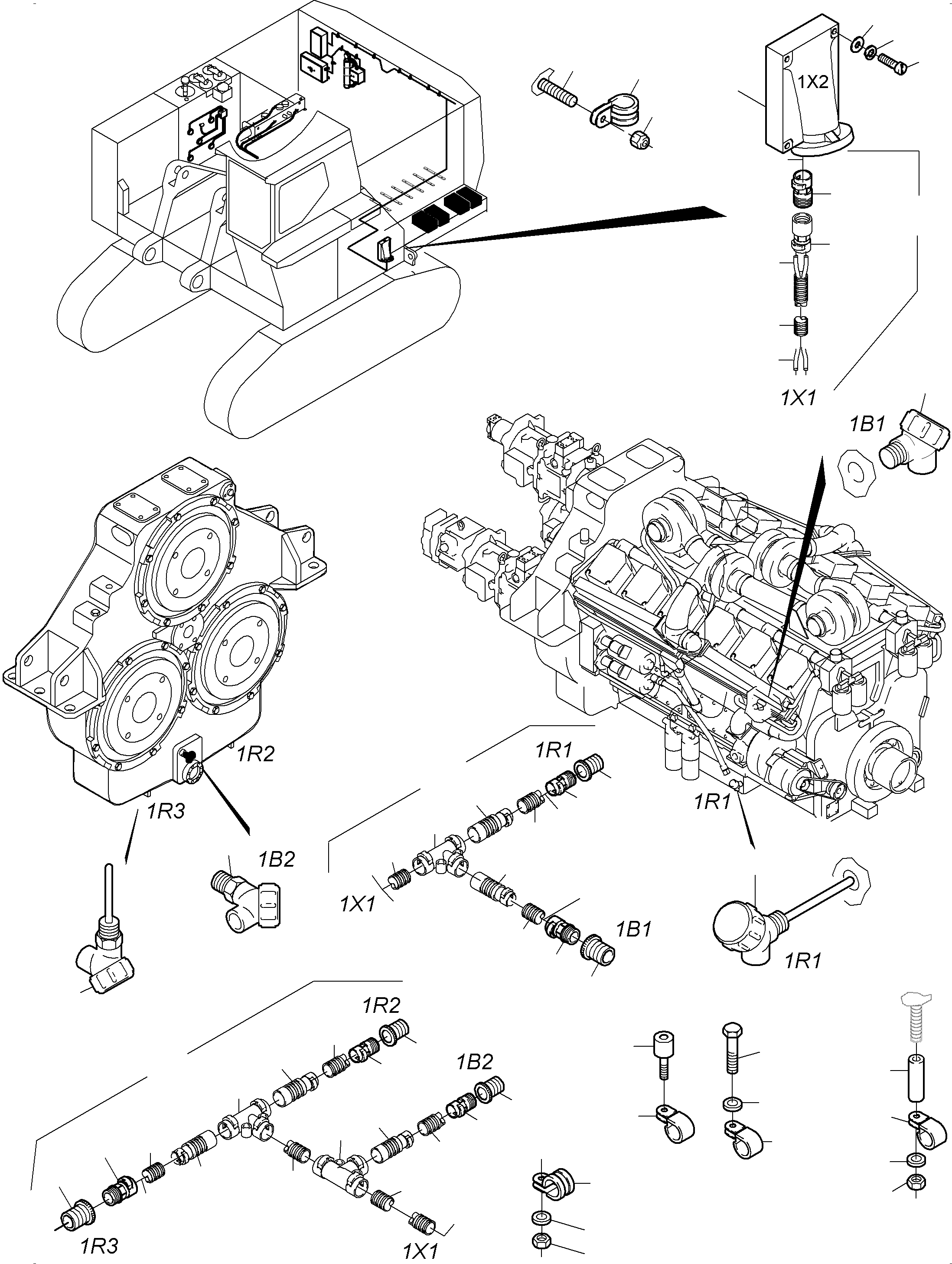 Komatsu parts book diagram for PC3000-6 S/N 46243: CABLES - TEMPERATURE CONDITIONING