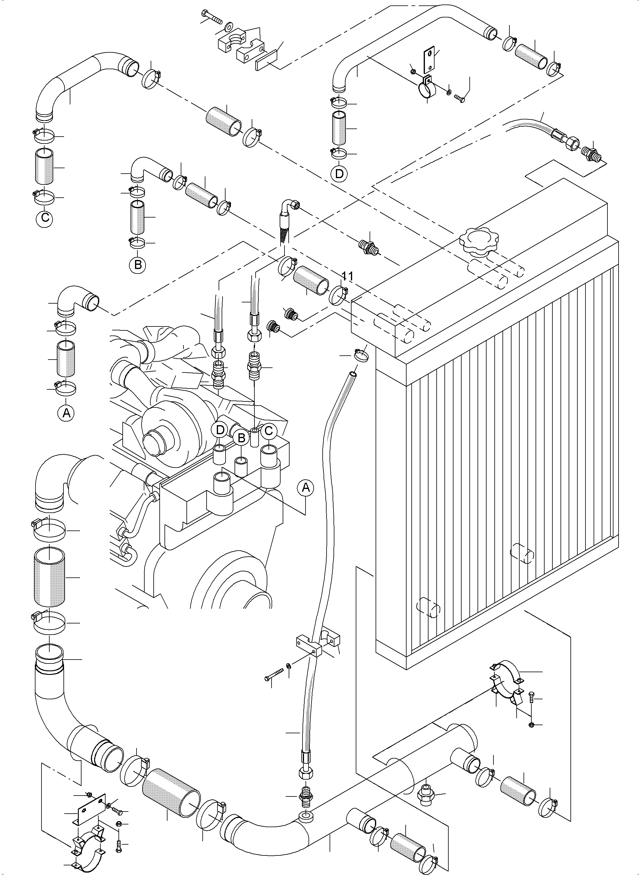 Excavators Mining Komatsu / PC3000-6 S/N 46248(g46248) / Coolant Lines(485-1241e : 485-1241e)