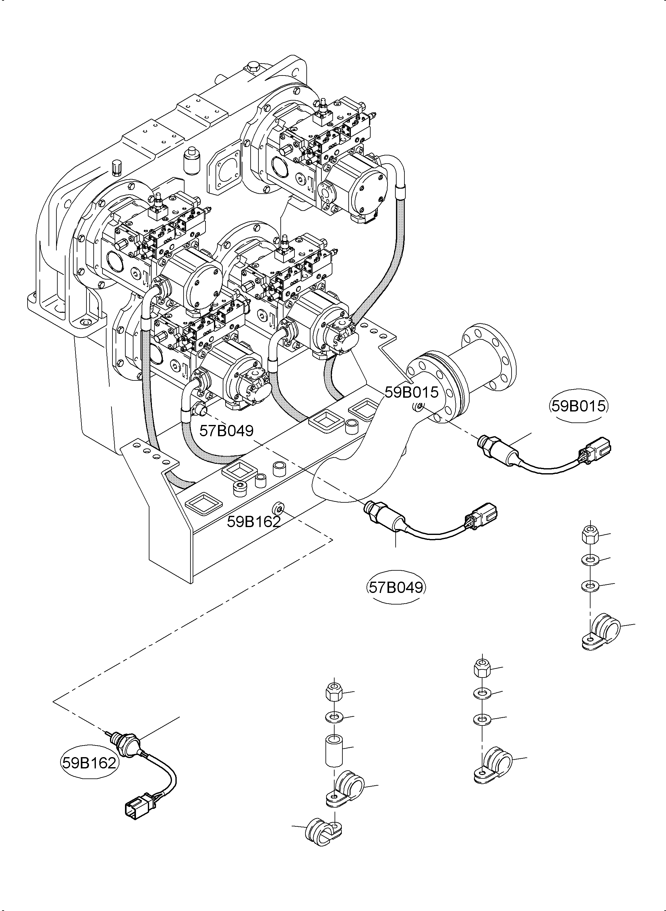 Excavators Mining Komatsu / PC4000-6 S/N 58138(g58138) / Cables Pump Distributor Gear(355-2255a : 355-2255a)