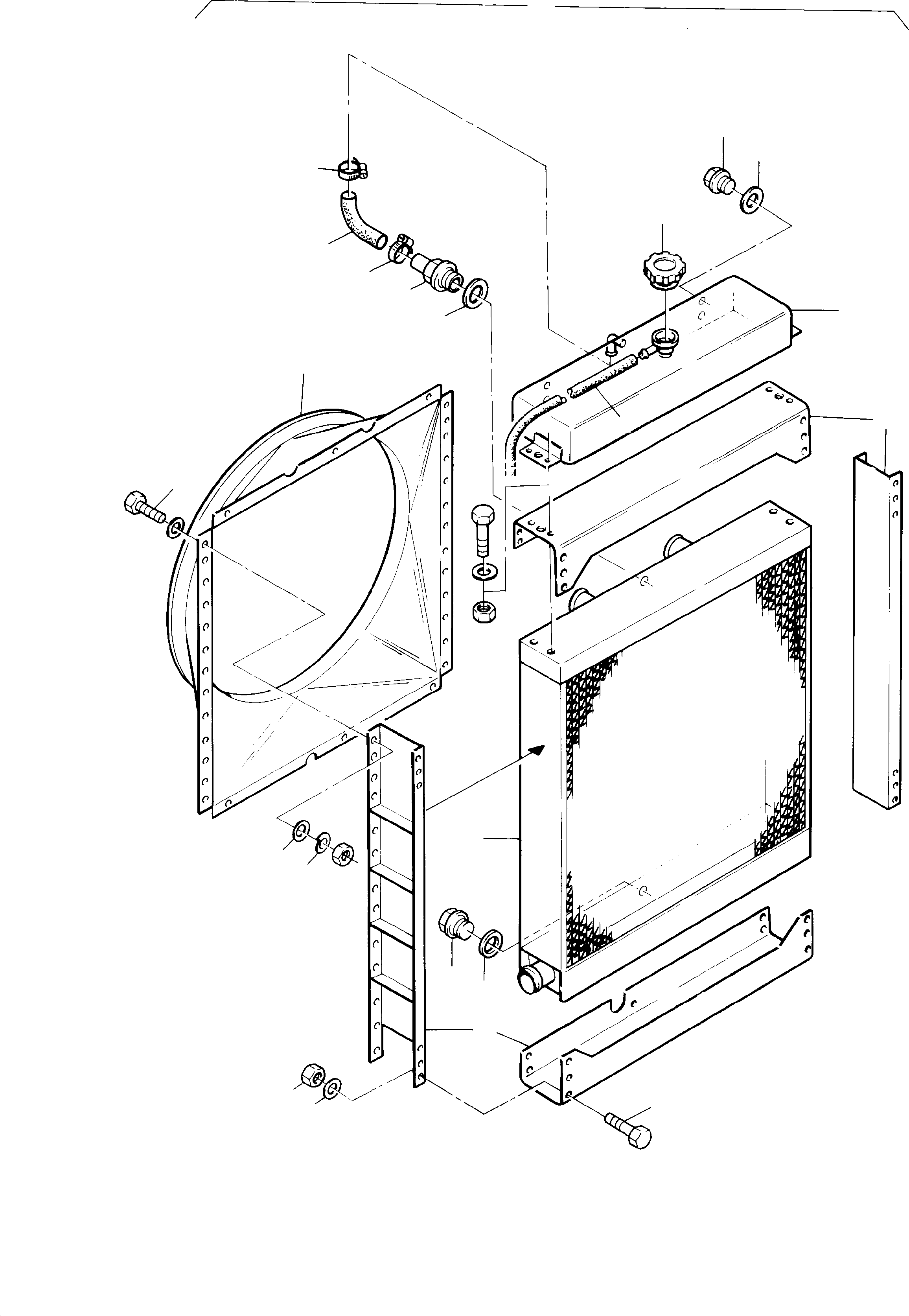 Komatsu parts book diagram for H135S S/N 61064: RADIATOR