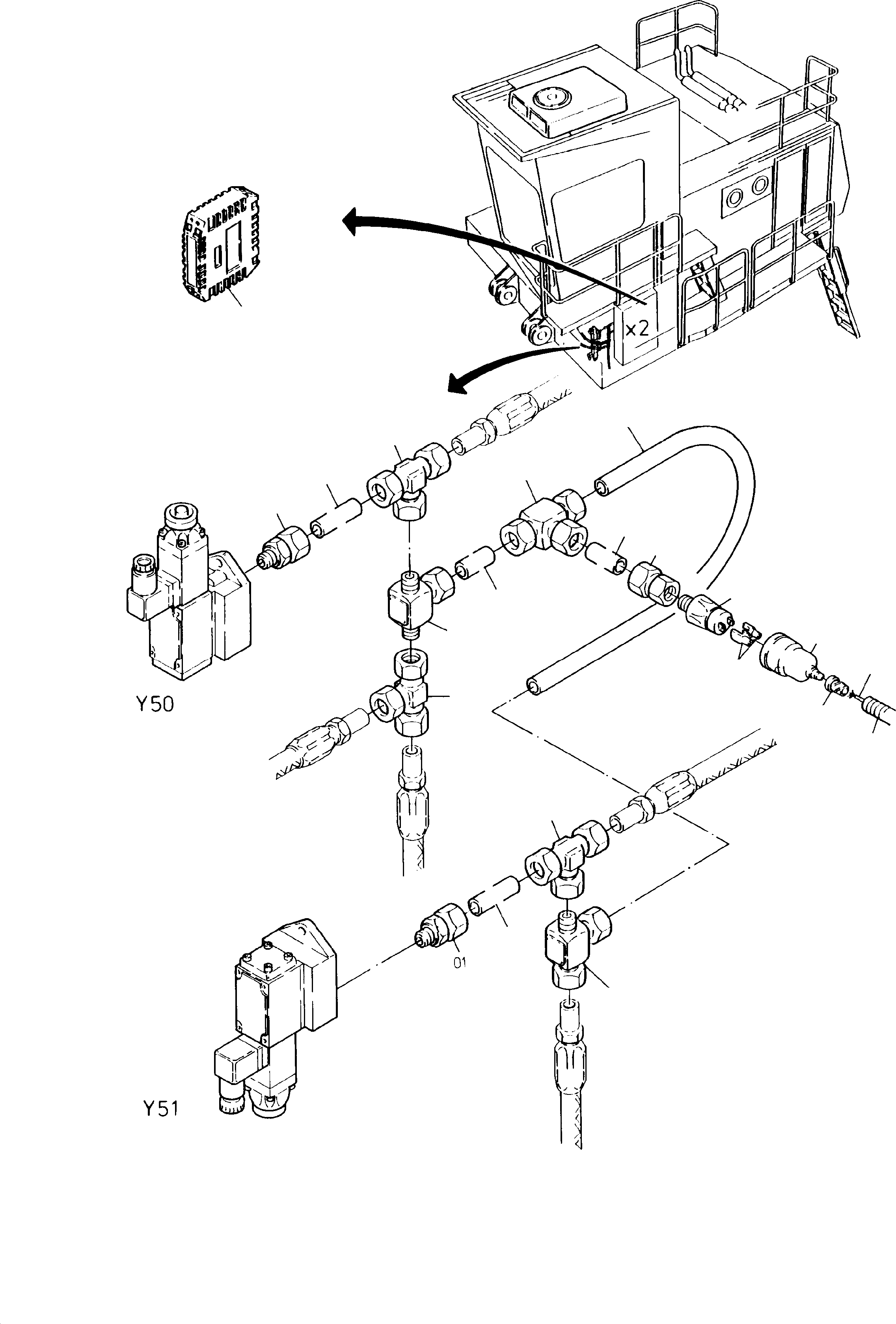 Komatsu parts book diagram for H135S S/N 61064: AUX. PARTS, MOVEMENT SIGNAL