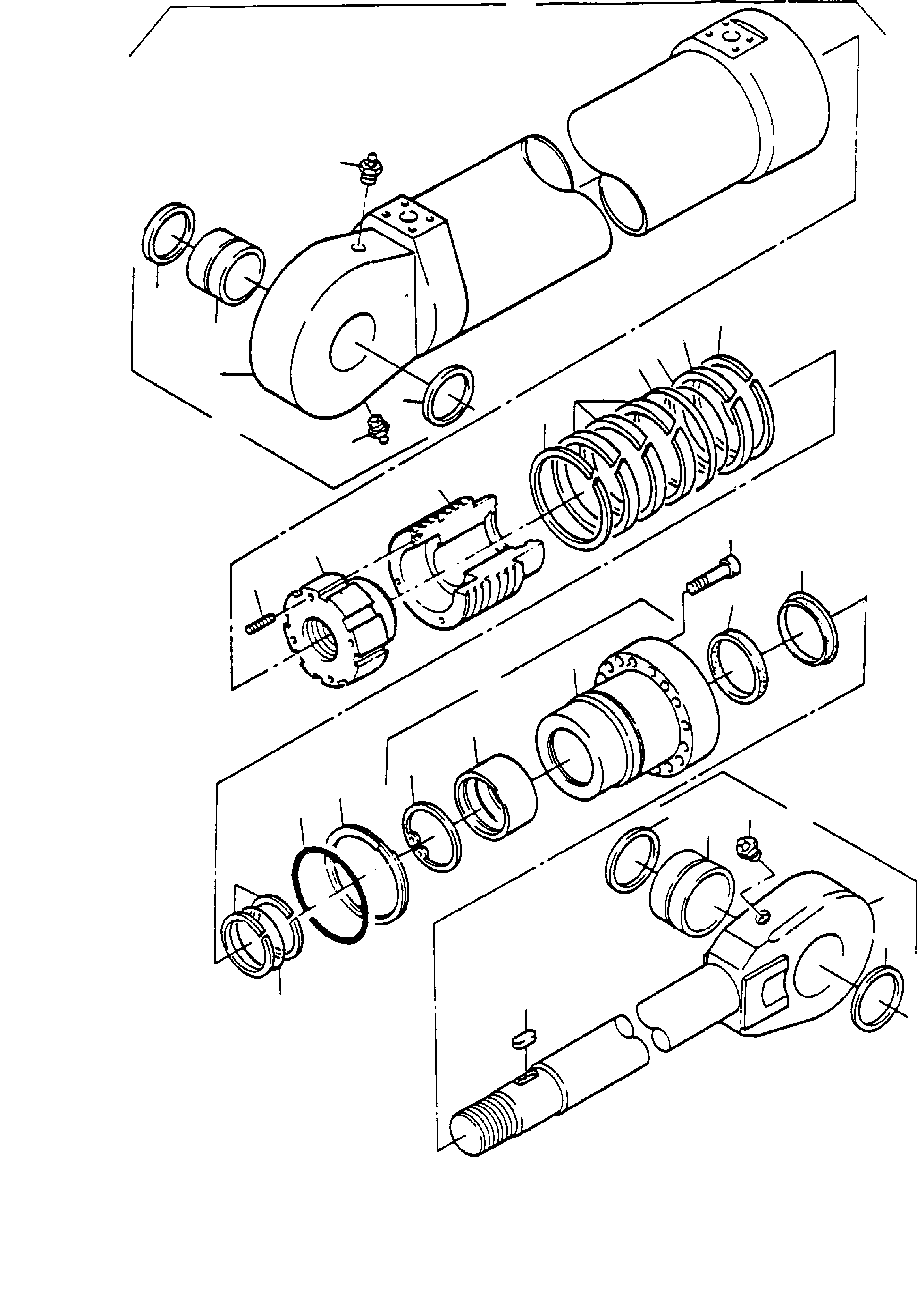 Komatsu parts book diagram for H135S S/N 61064: HYDRAULIC CYLINDER