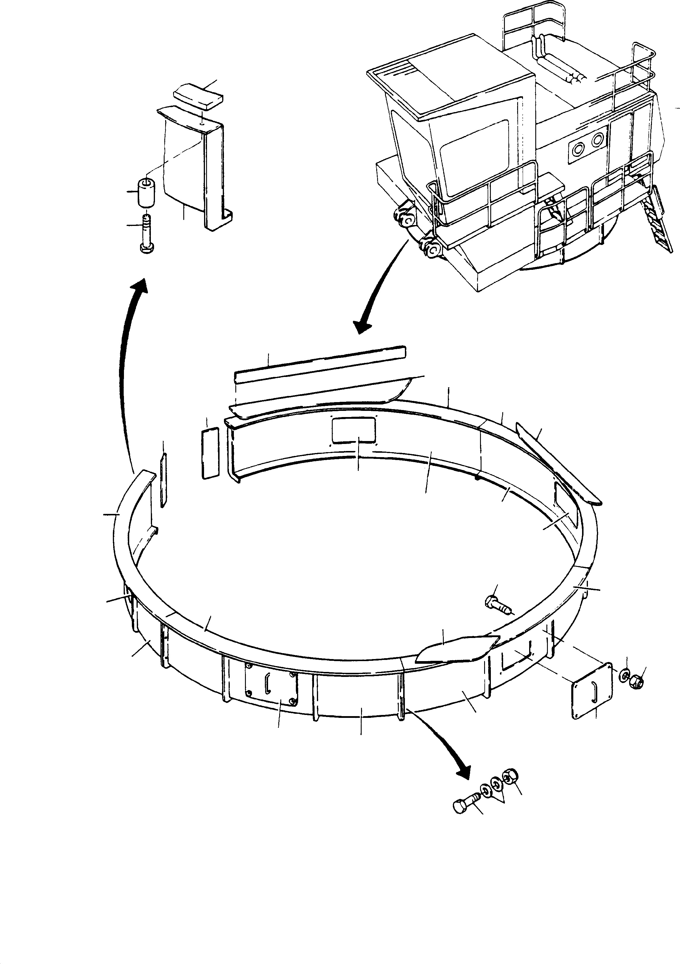 Komatsu parts book diagram for H135S S/N 61064: SLEW RING PROTECTION
