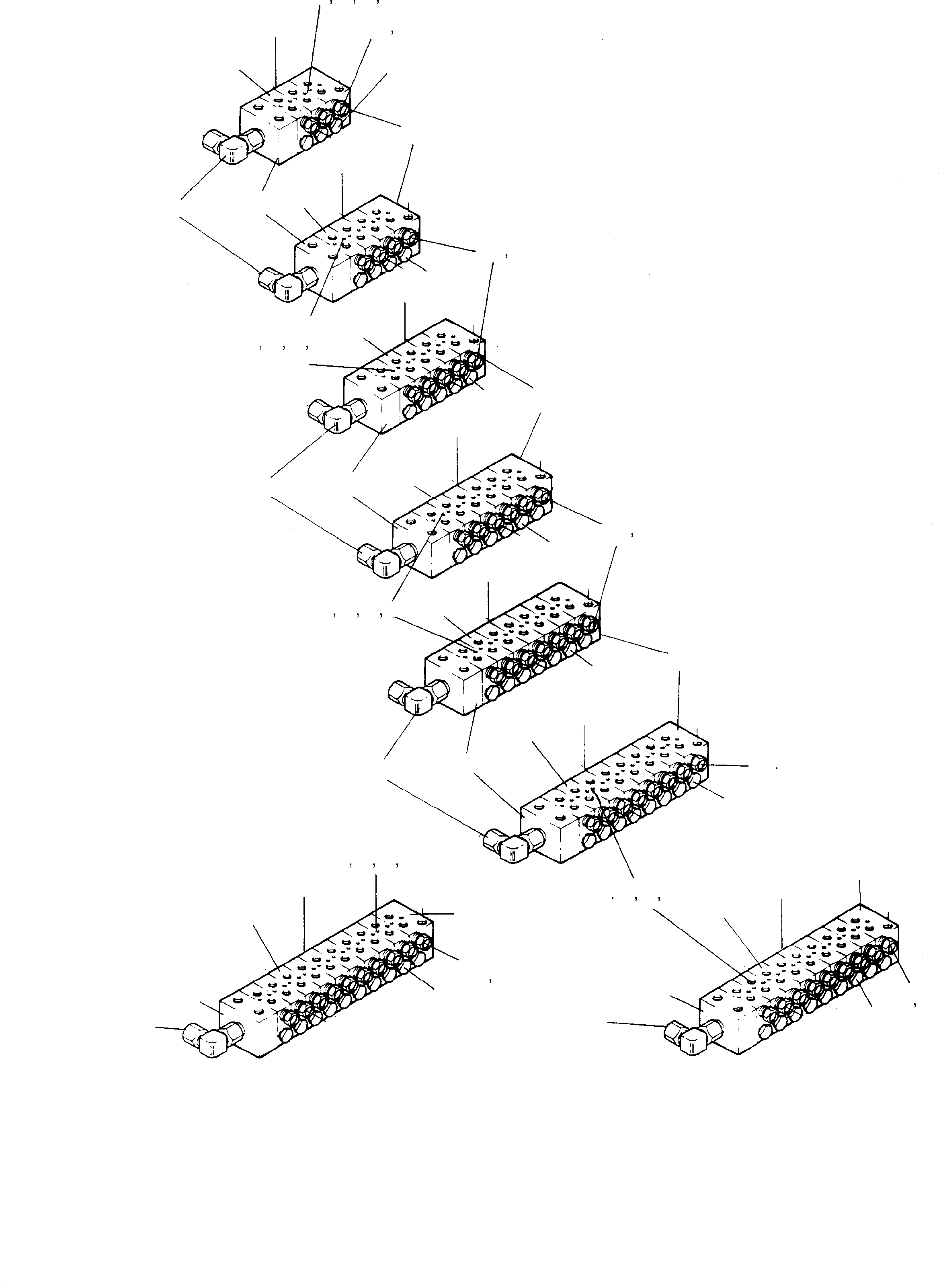 Komatsu parts book diagram for H135S S/N 61064: LUBE DISTRIBUTOR, PROGRESS. OPERATING
