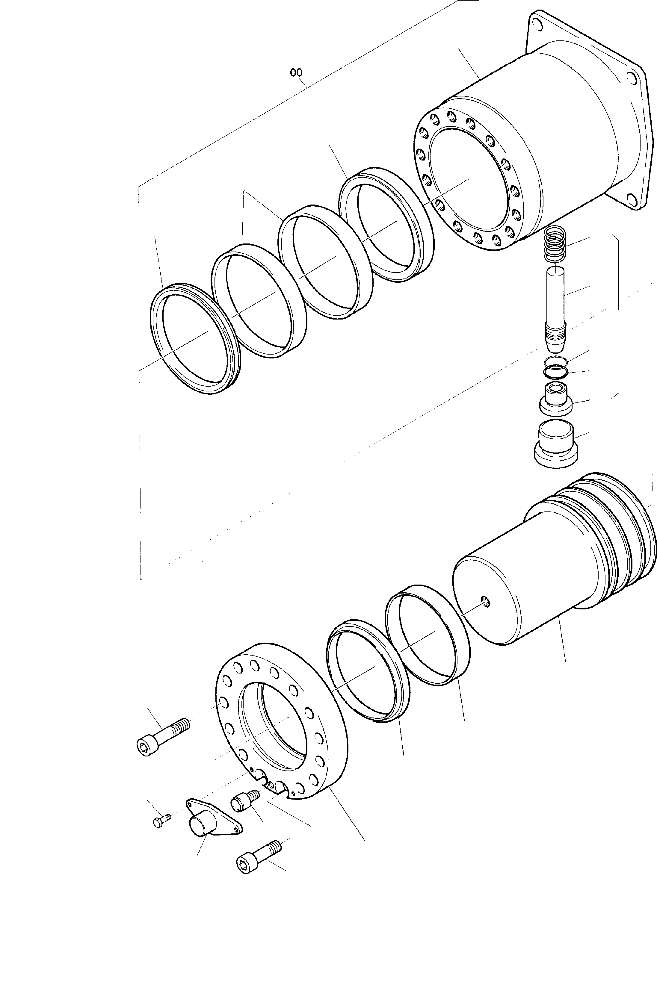 Komatsu parts book diagram for H135S S/N 61064: TRACK ADJUSTER (NITROGEN)