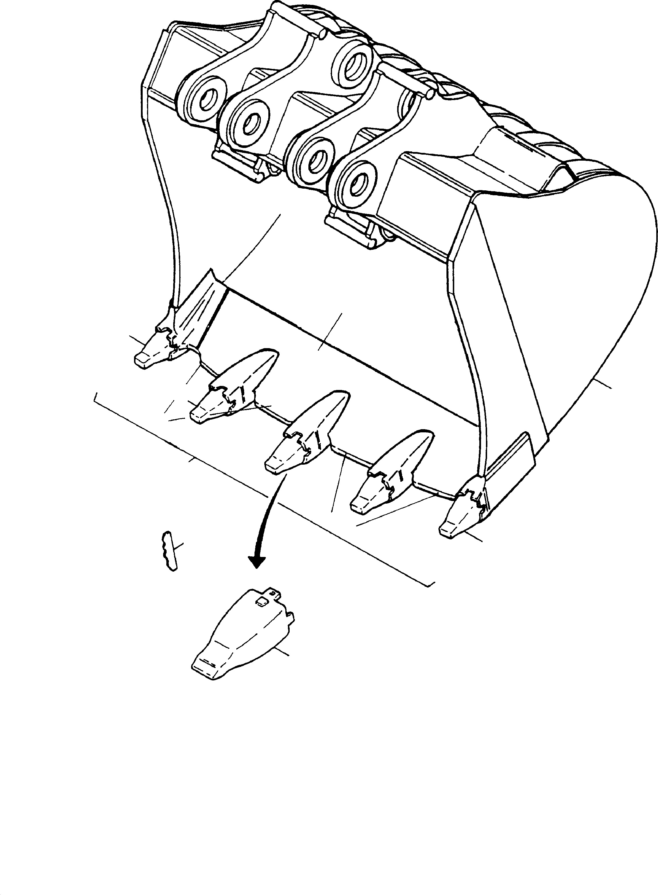 Komatsu parts book diagram for H135S S/N 61064: BACKHOE