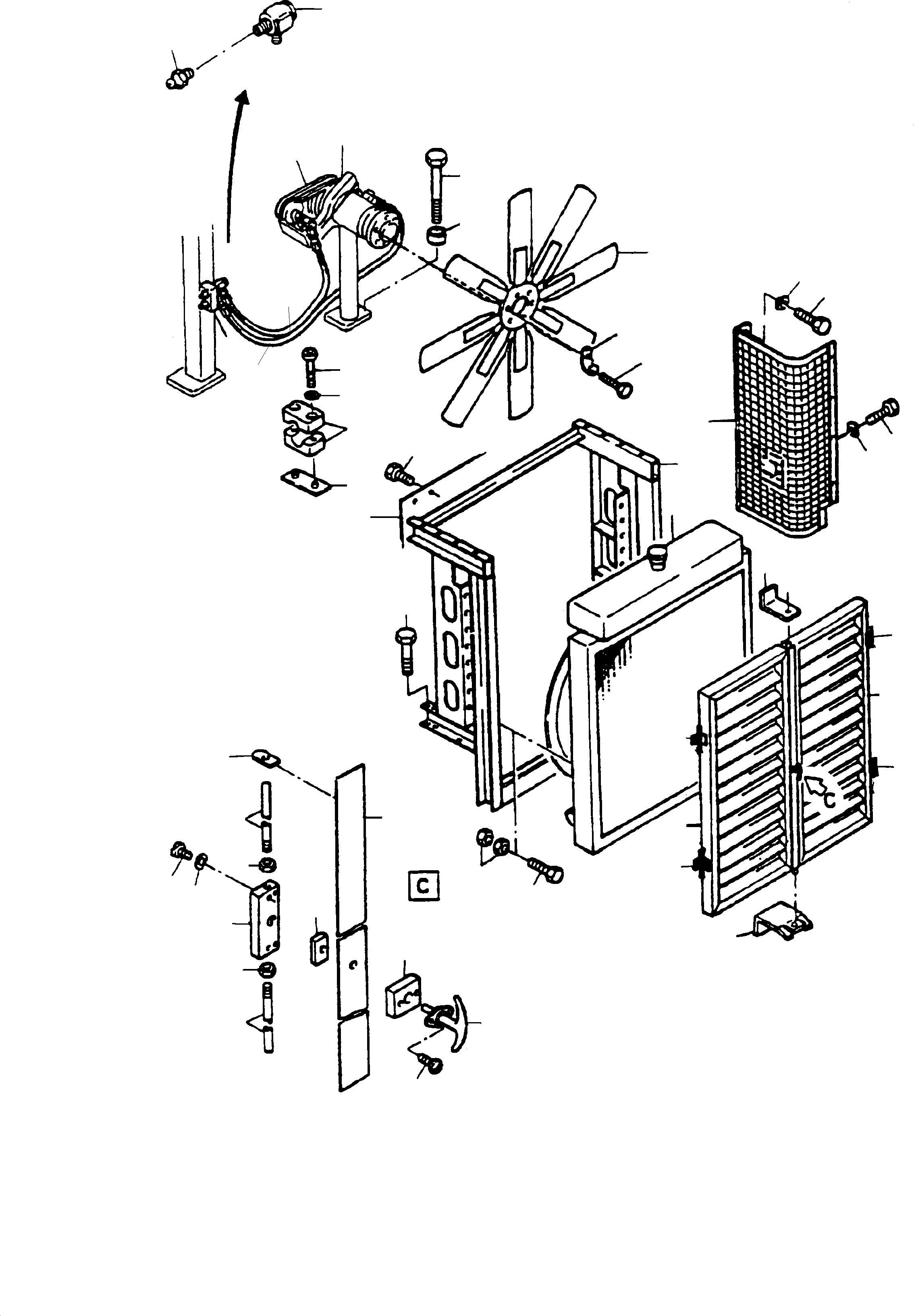 Komatsu parts book diagram for H135S S/N 61064: RADIATOR ARR.