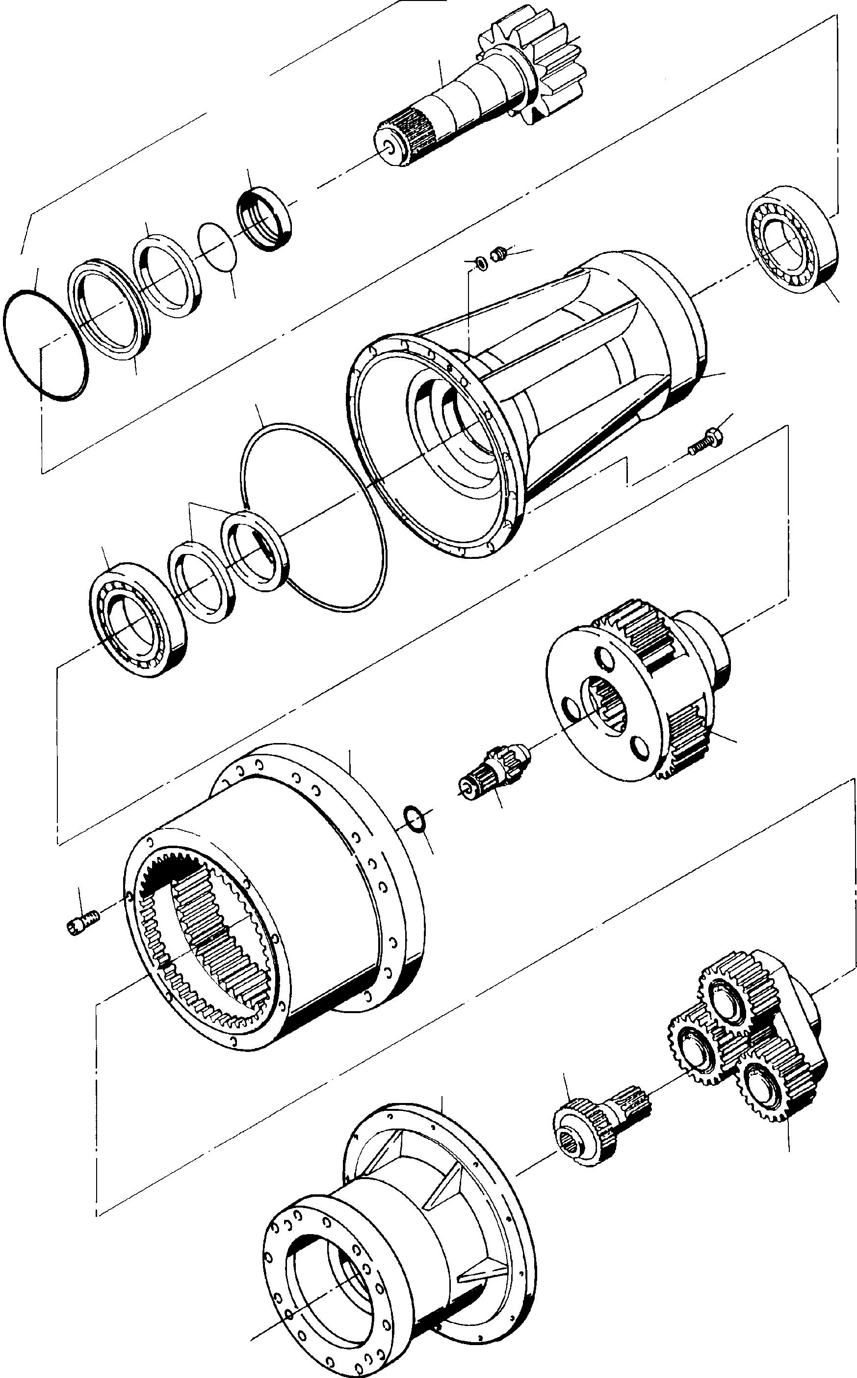 Komatsu parts book diagram for H135S S/N 61064: SLEW GEAR BOX
